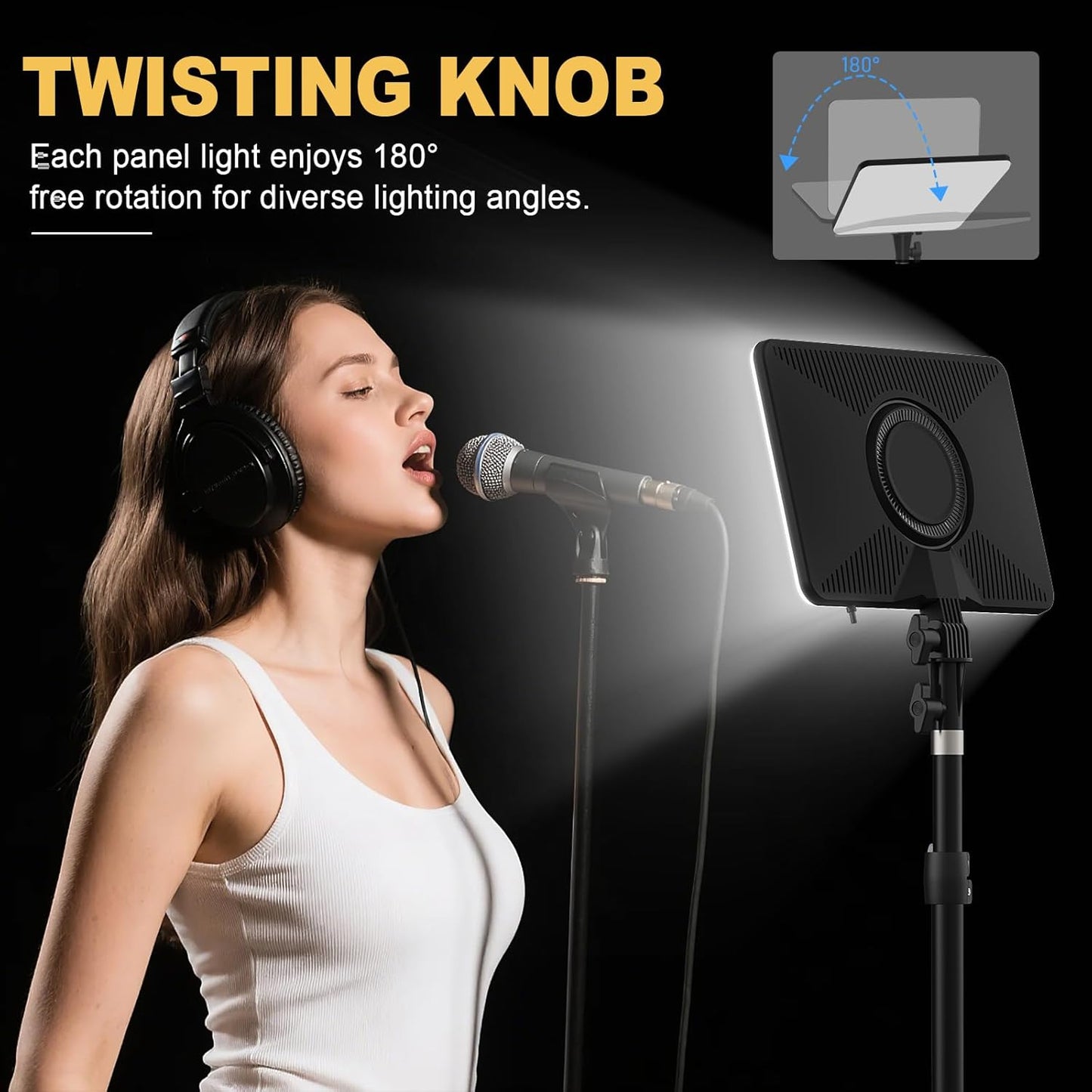 Anautin 30W 1-Pack 3700Lux Upgraded Photography Lighting Kit, LED Video Lighting for Video Recording, Studio Lights