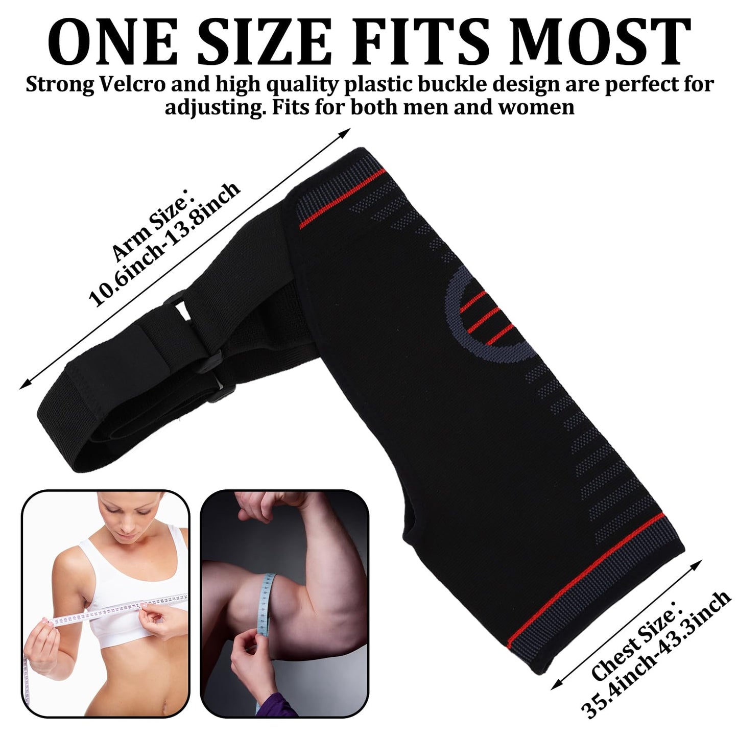 Giococo Adjustable Shoulder Brace for Women & Men,Shoulder Pain Relief & Sports Protection，Rotator Cuff Compression Sleeve With replacement straps -One Size Fits Most (Black)