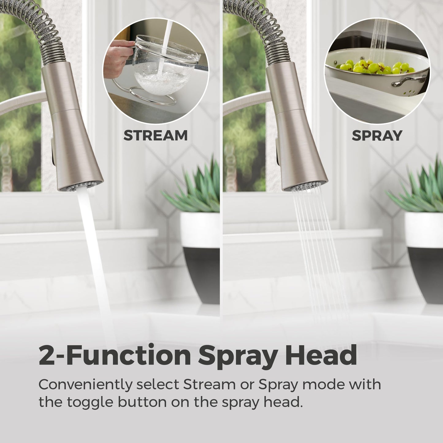 Pfister Ladera Commercial Culinary Kitchen Faucet with Pull Down Sprayer and Soap Dispenser, Single Handle, NSF Certified, Spot Defense Stainless Steel Finish, F5297LRCGS