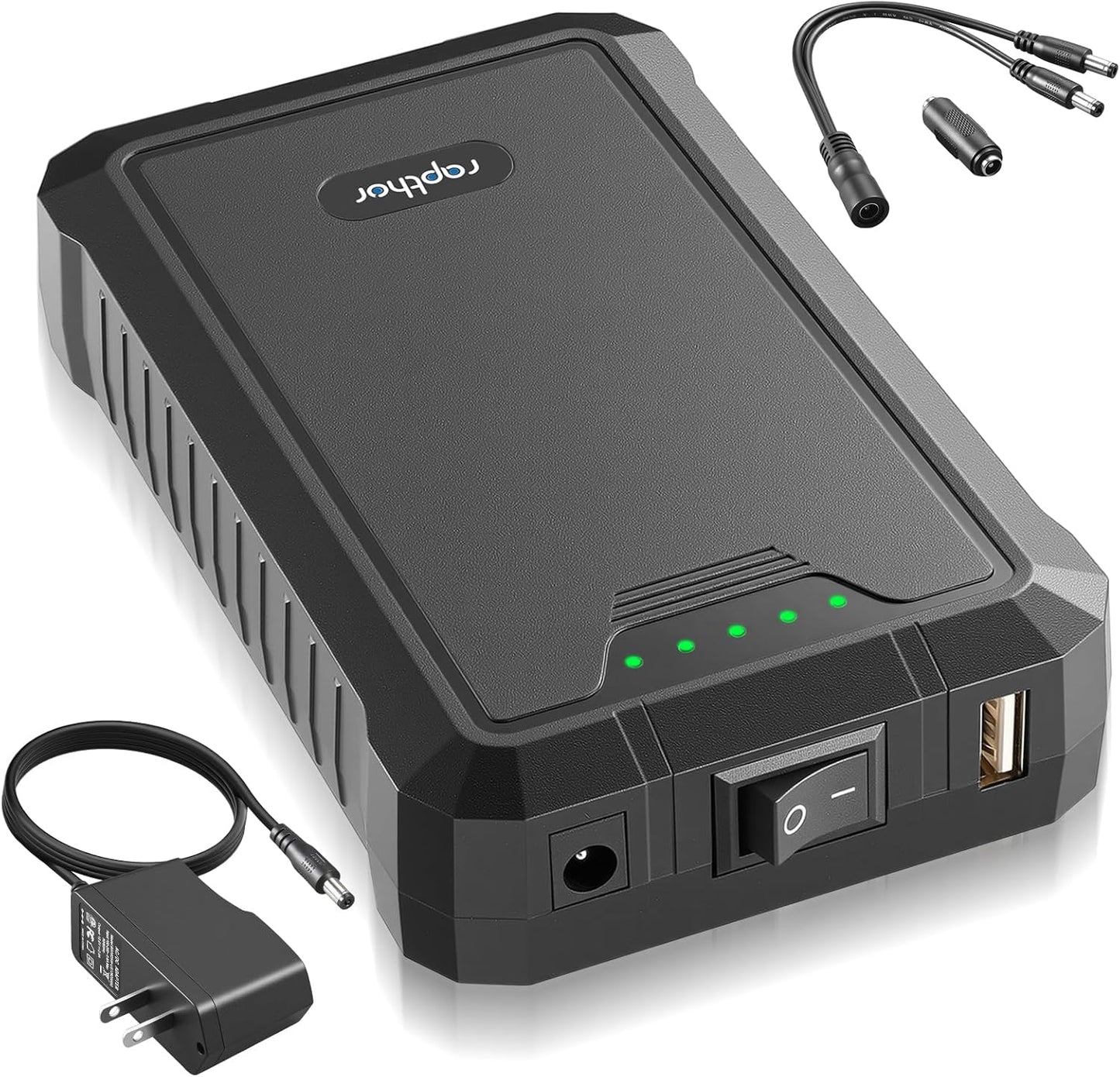 rapthor 12V 6500mAh 5V 13000mAh Pack 12.6V 2A Upgraded Rechargeable / DC Output Battery with Fast Charging Adapter