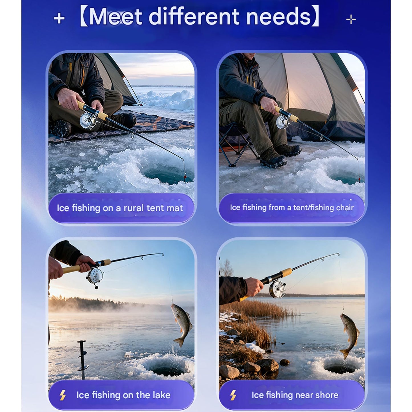 Ice Fishing Gear Durability Nylons and Construction with Heavy Type Iron Tool for Extreme Weather Conditions Quickly Access Ice Fishing Equipment Bag