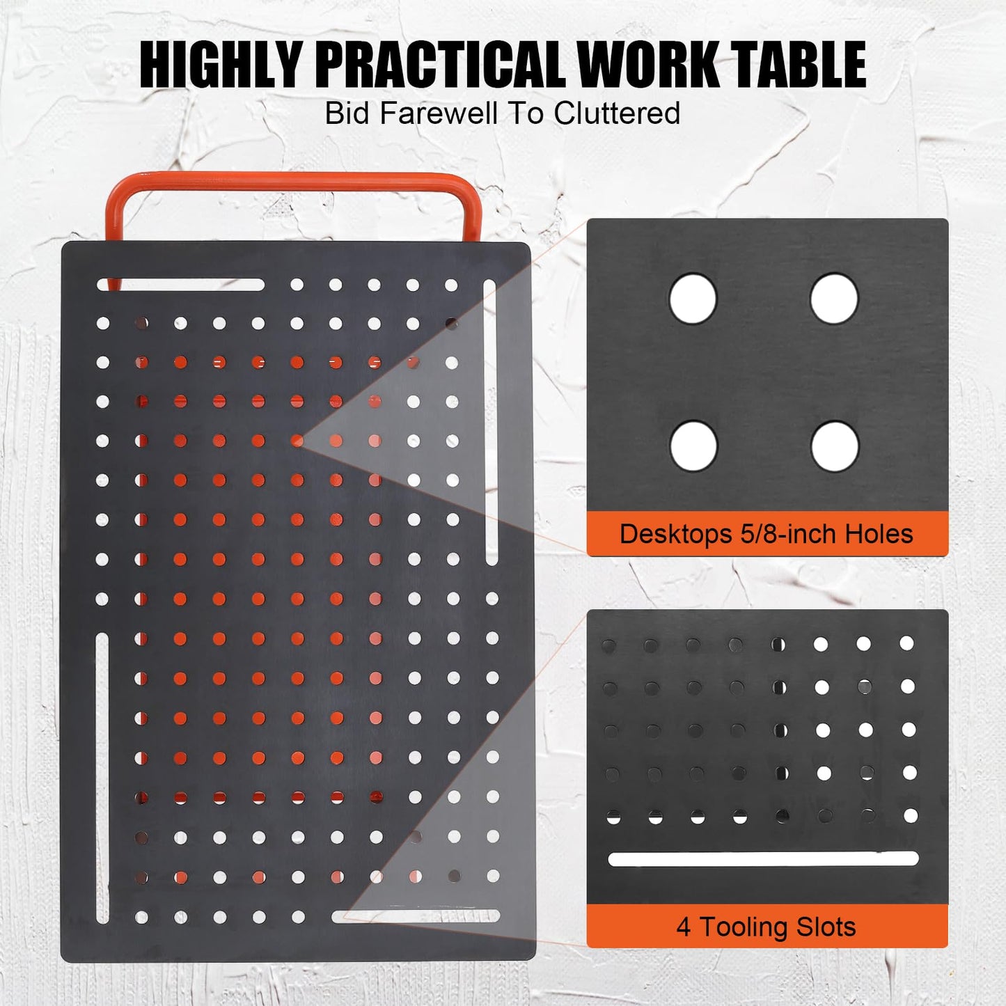 36x24 Steel Welding Table,1200 Lb Portable Welding Fixture Table for Shop,Rolling Welding Table with 5/8" Holes for Shop Garage