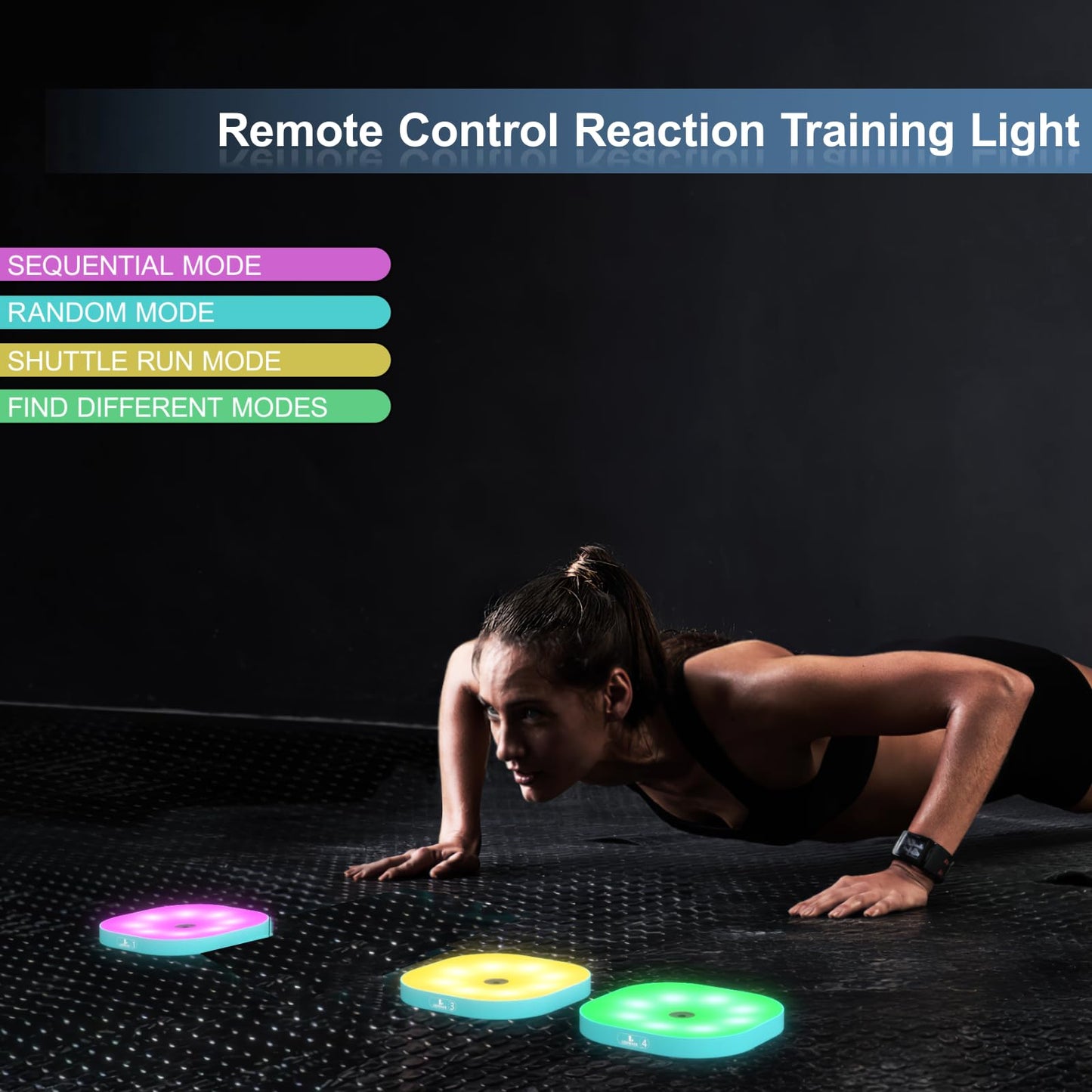 LANBVIELT Agility Training Lights, Reaction Training Light Platform for Boxing Gym Training, Portable Agile Speed Reaction Equipment with Remote Control for Athletes, Trainers (3)