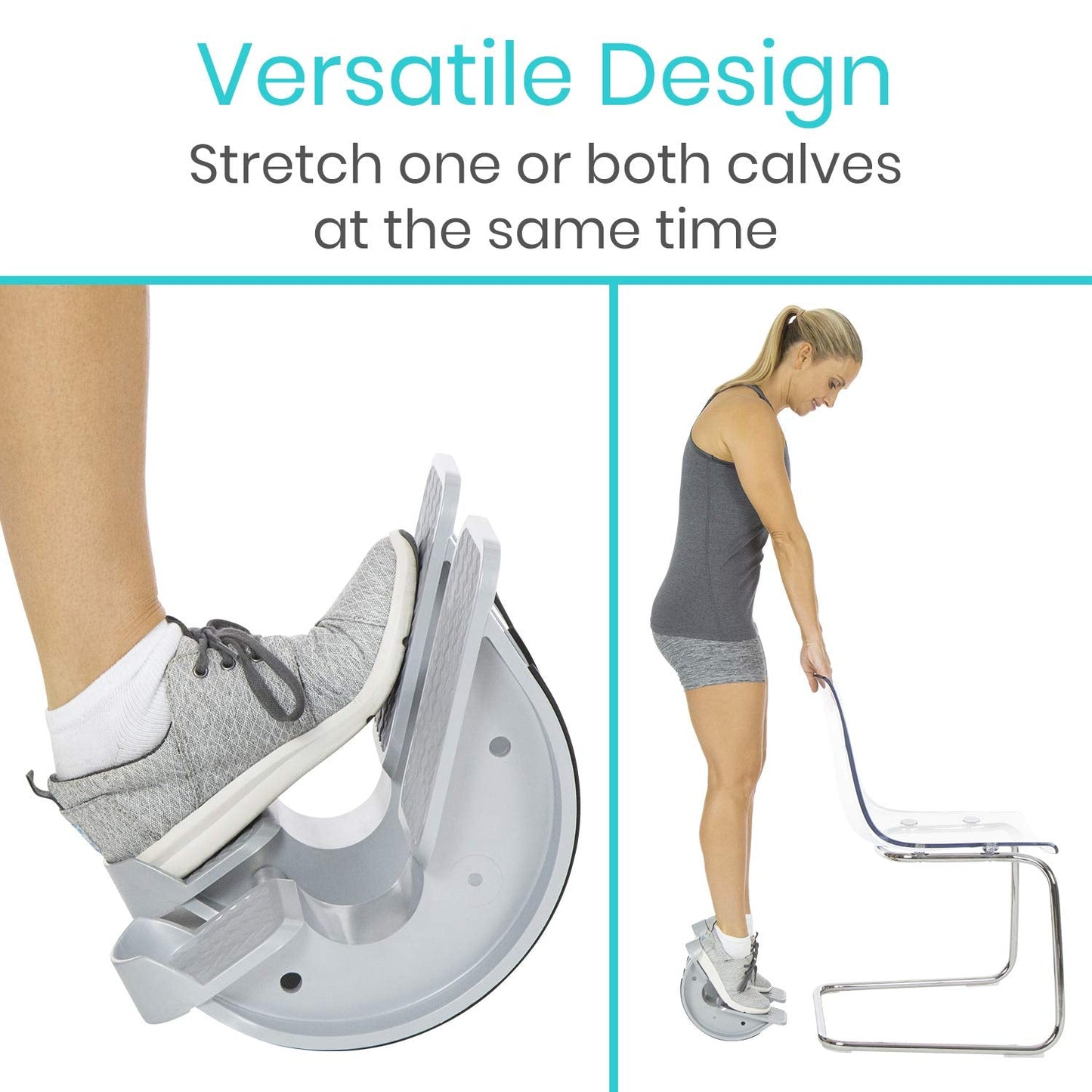 Vive Double Foot Rocker, Calf Stretcher for Achilles Tendinitis, Heel, Feet, Shin Splint, Plantar Fasciitis Pain Relief - Stretches Strained Leg Muscle, Ankle Flexibility - For Both Feet