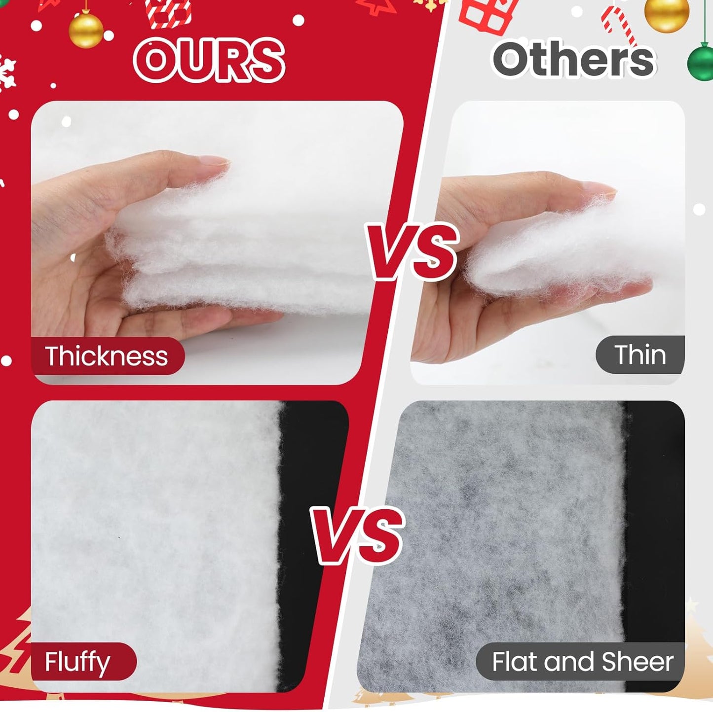 Vodiye Fluffy Fake Snow Blanket - Lifelike Artificial Snow for Christmas Decor | Soft & Thick Design