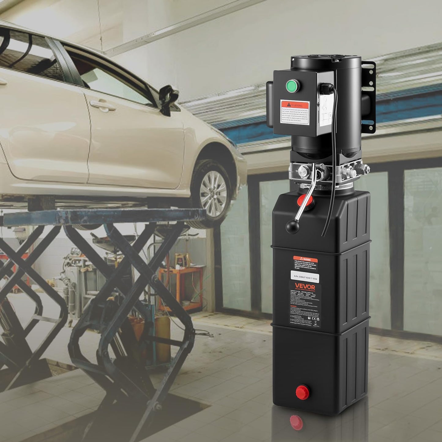 Vevor Hydraulic Pump 15 Quart Hydraulic Motor Hydraulic Lift Single Phase Car Lift 3450 RPM Dump Trailer 208-230 Volt Portable Car Lift 2 Horsepower Auto Lift Vehicle Lift Portable Power Press