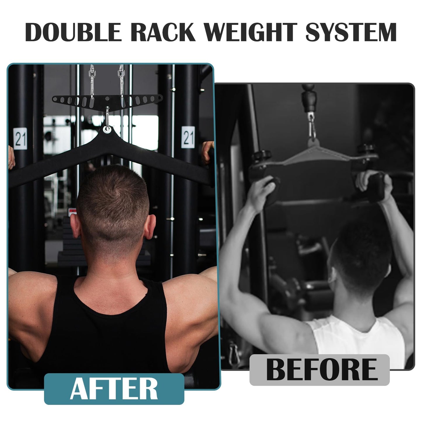 Multi-Grip LAT Pull Down Bar for Home Gym Fitness, Cable Machine Attachment, Spreader Plate LAT Pulldown Attachments for Pulley System Cable Machine (Long Handle)