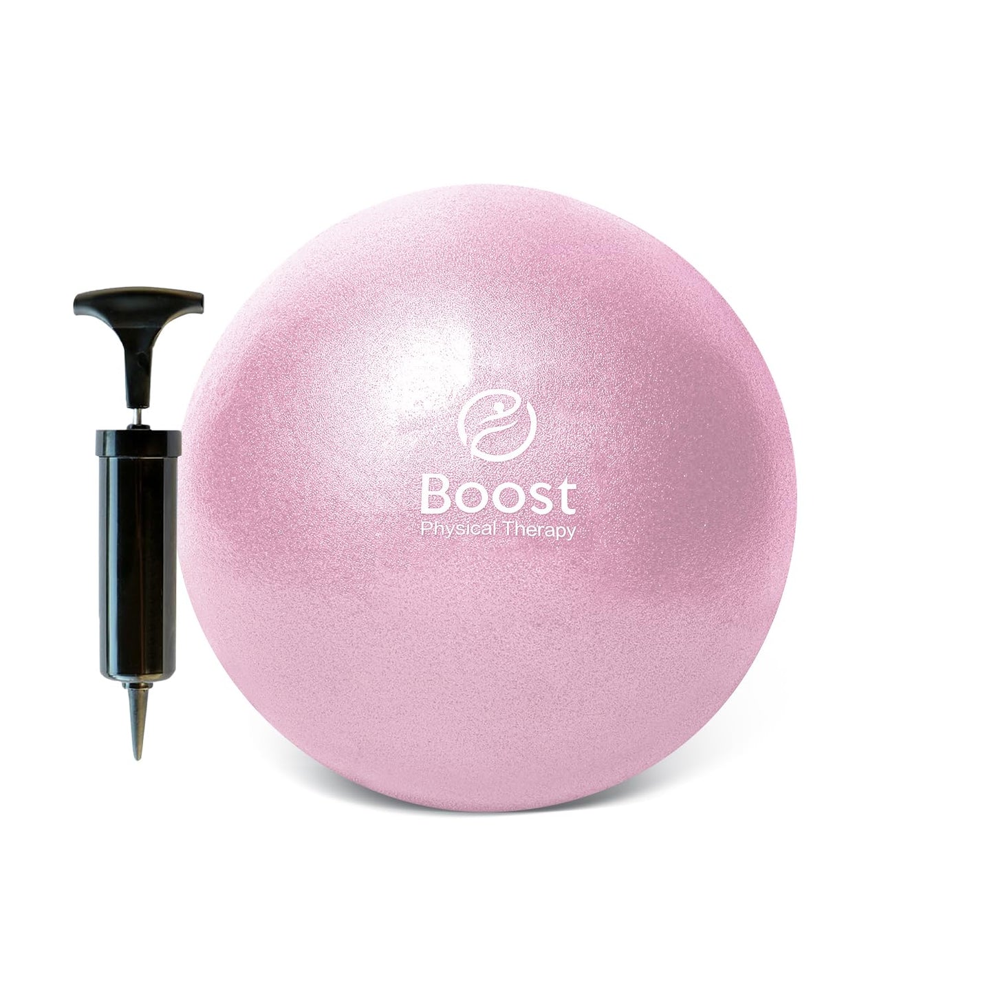 BOOSTFIT Small Exercise Ball with Pump, 9 Inch Mini Pilates Ball with Exercise Guide, Small Workout Ball for Stability, Fitness, Barre, Yoga, Core Training & Physical Therapy, Pink
