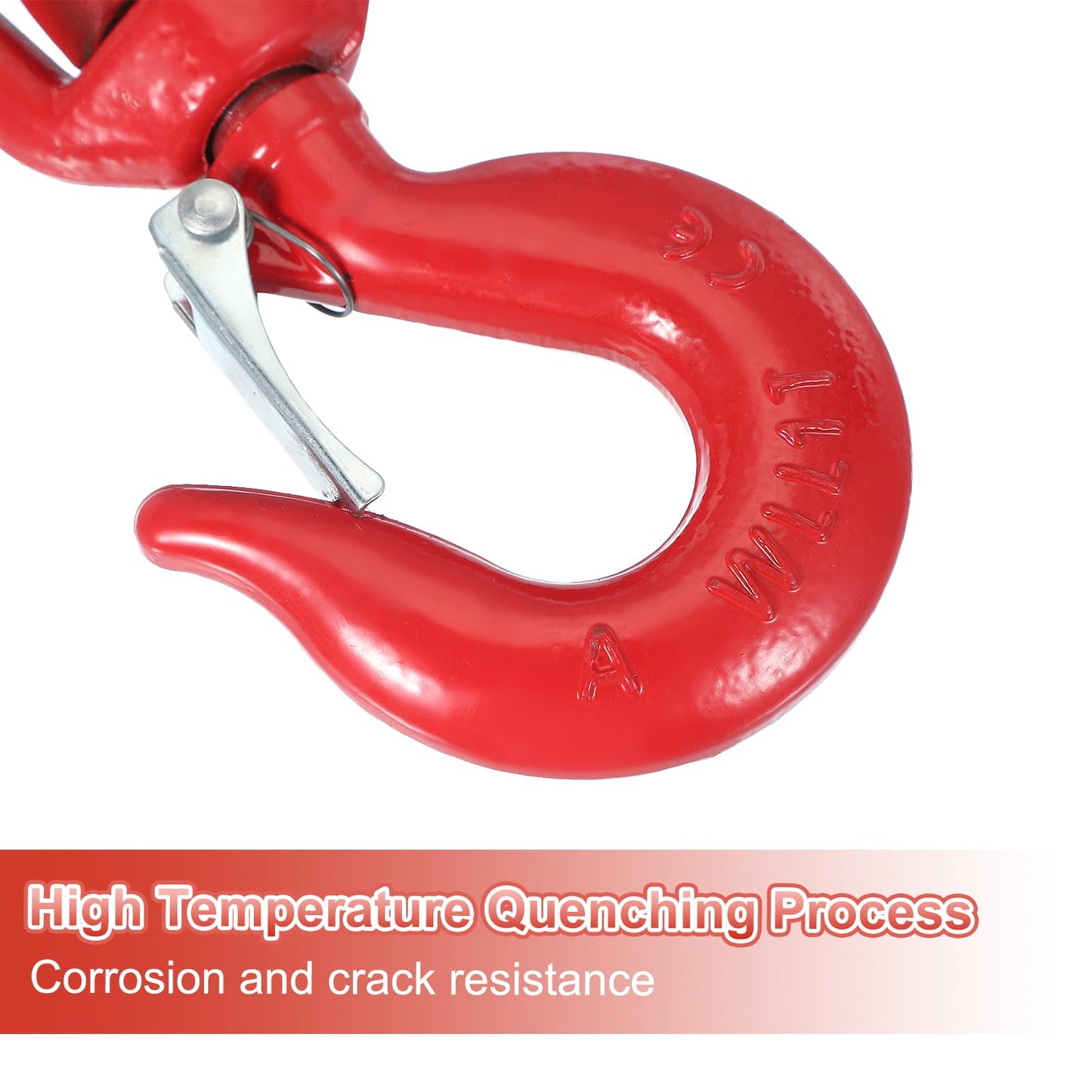 PATIKIL Swivel Lifting Hook, 1 Ton Swivel Hook Eye Sling Hook Alloy Steel Self-Locking Grab Hook with Safety Latch for Hoisting Lifting, 2205 lbs Load