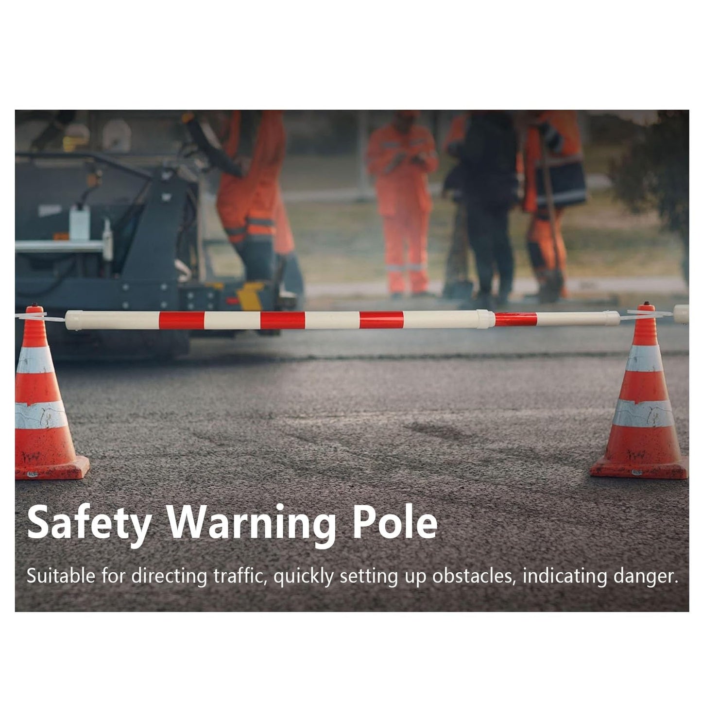 1 Pack Retractable Cone Bar 4 FT to 6.9 FT, Expandable Portable Safety Barrier for Road Work, Construction, Temporary Traffic Control, Durable Barricade Tape