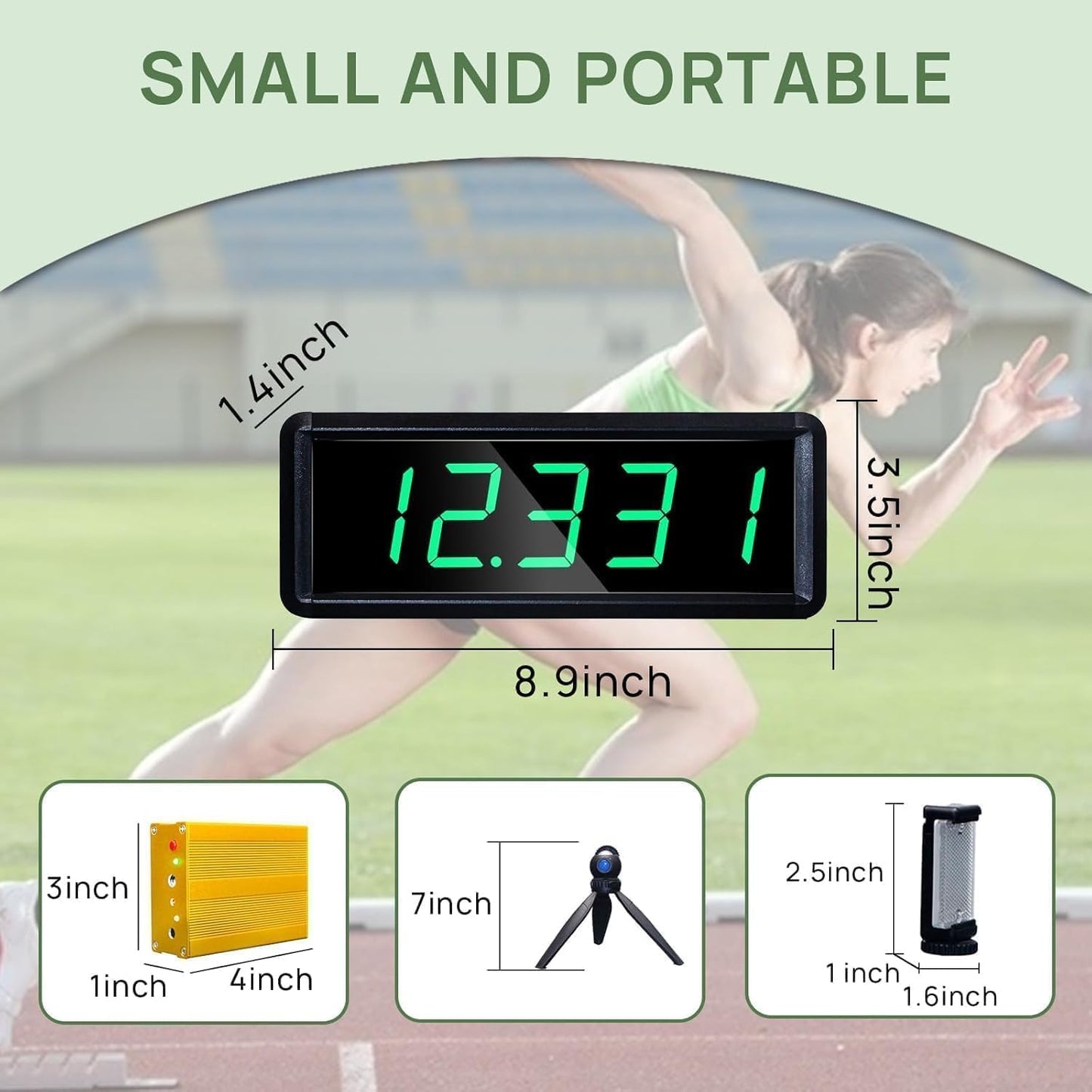 YZ Battery Powered Wireless Laser Timer for Sprints Race Clock Running Stopwatch Electronic Bike Speed Training Skating Track Field Timer Motorcycle