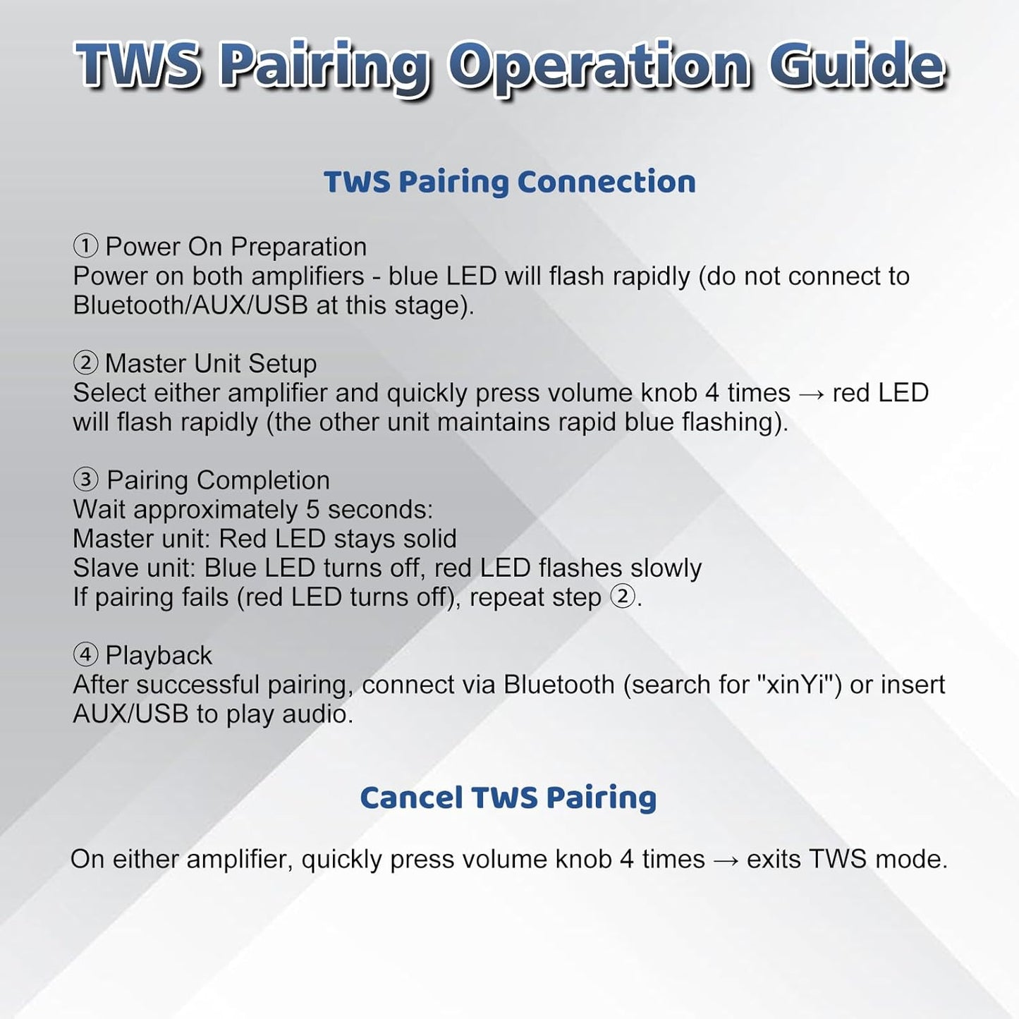 100W, TPA3116 9-24V) Bluetooth Amplifier Board Mono Audio Amp with IPEX Antenna Connector, TWS Pairing
