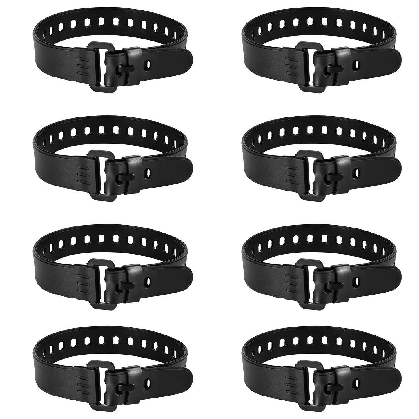 4pcs Utility Straps with Buckle, Rubber Reusable and Adjustable Industrial Gear Tightening Tension Straps for Trucks Cargo and Luggage Cord Ties Securing Quick Cinch Fastening Lashing Tool