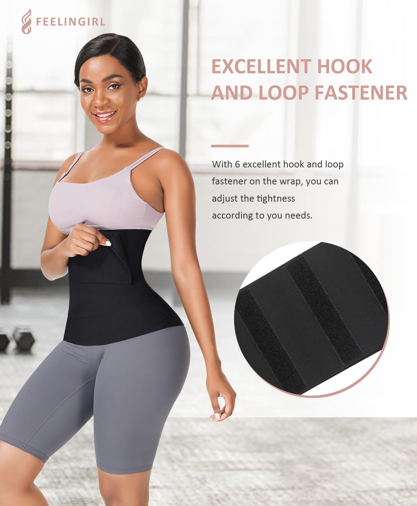 FeelinGirl Waist Trainer for Women Bandage Wrap Trimmer Belt Long Torso Tummy Wraps Belly Body Shaper Waist Trimmer Belt