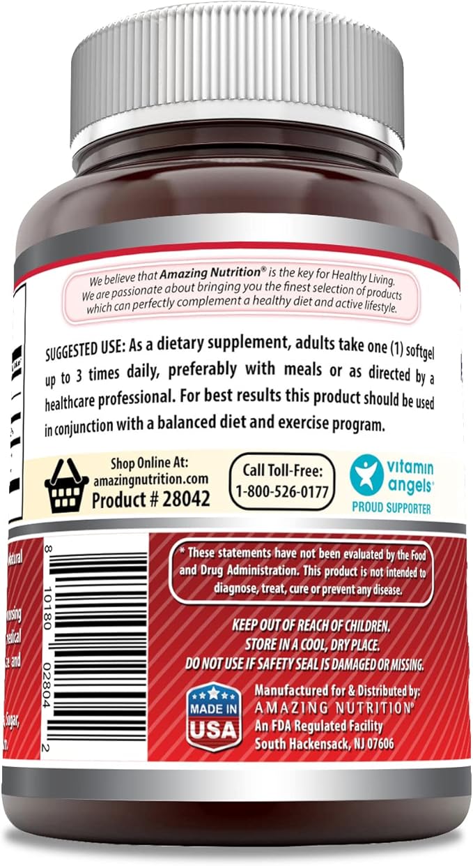Amazing Formulas CLA (Conjugated Linoleic Acid) 1250 Mg | Softgels Supplement | Non-GMO | Gluten-Free | Made in USA (1 Pack | 120 Count)