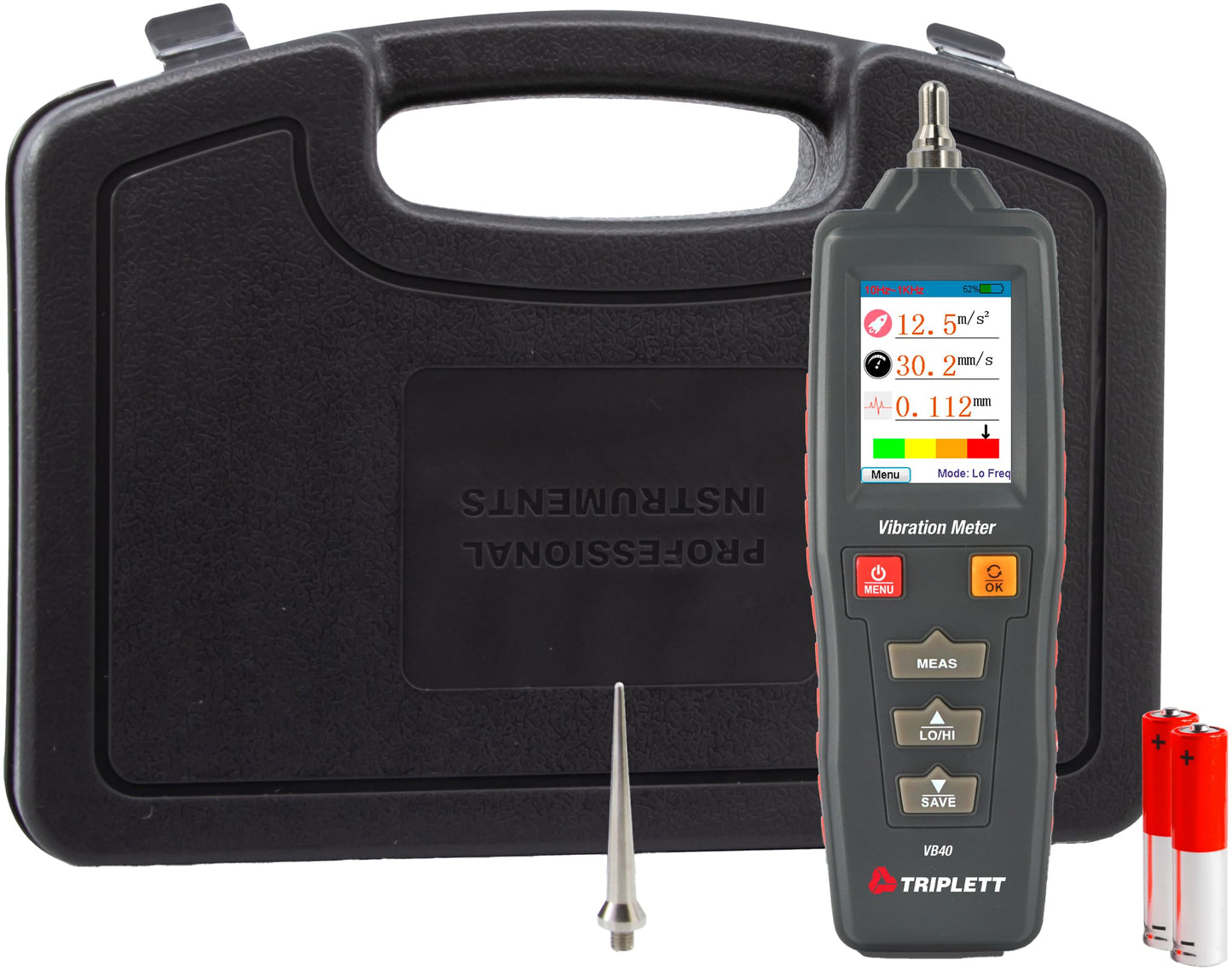 Triplett VB40 Vibration Meter and Datalogger - Acceleration, Velocity (RMS), and Displacement