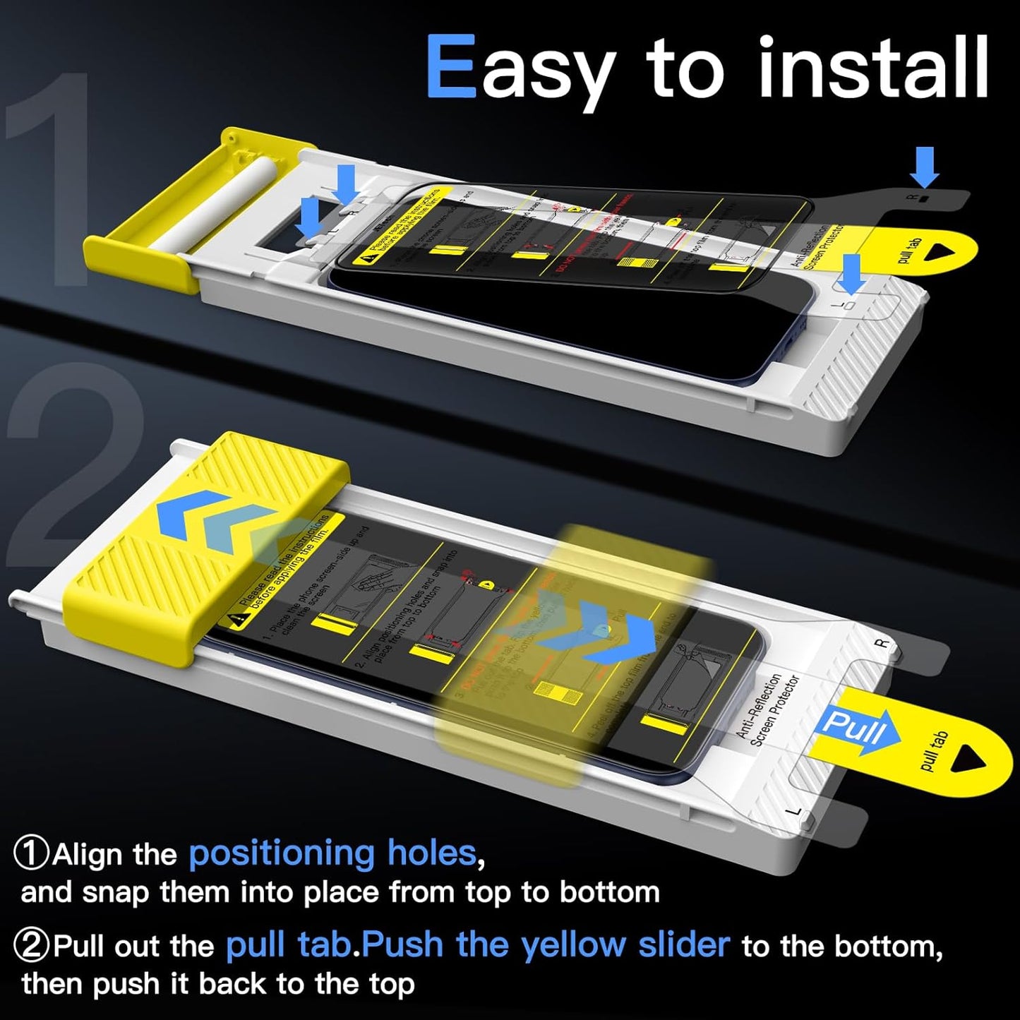 17 6.3" 2-Pack JETech Full Coverage Screen Protector for iPhone Pro, AR Anti-Reflective Coating, Black Edge Tempered