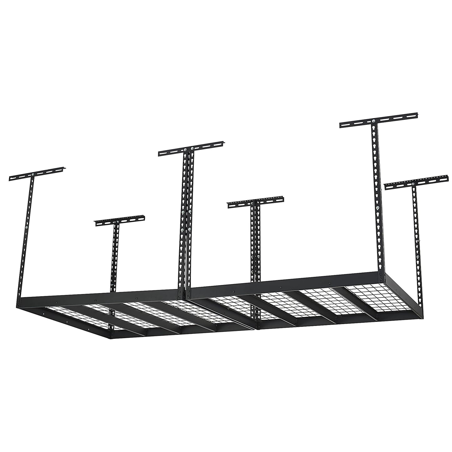 Klutch Overhead Garage Storage Rack — Adjustable Height, 96in.L x 48in.D x 23–37in.H