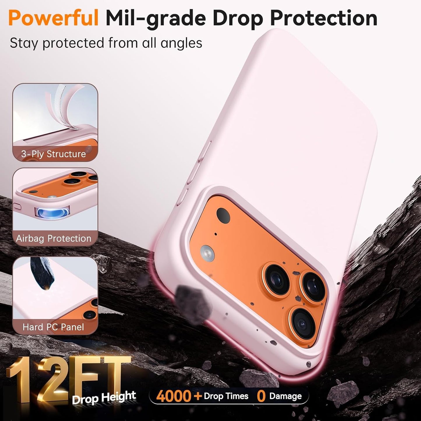 BENTOBEN 17 6.9", 17 Magnetic for iPhone Pro Max Case Compatible with Magsafe, Silky Liquid Silicone, Slim Soft