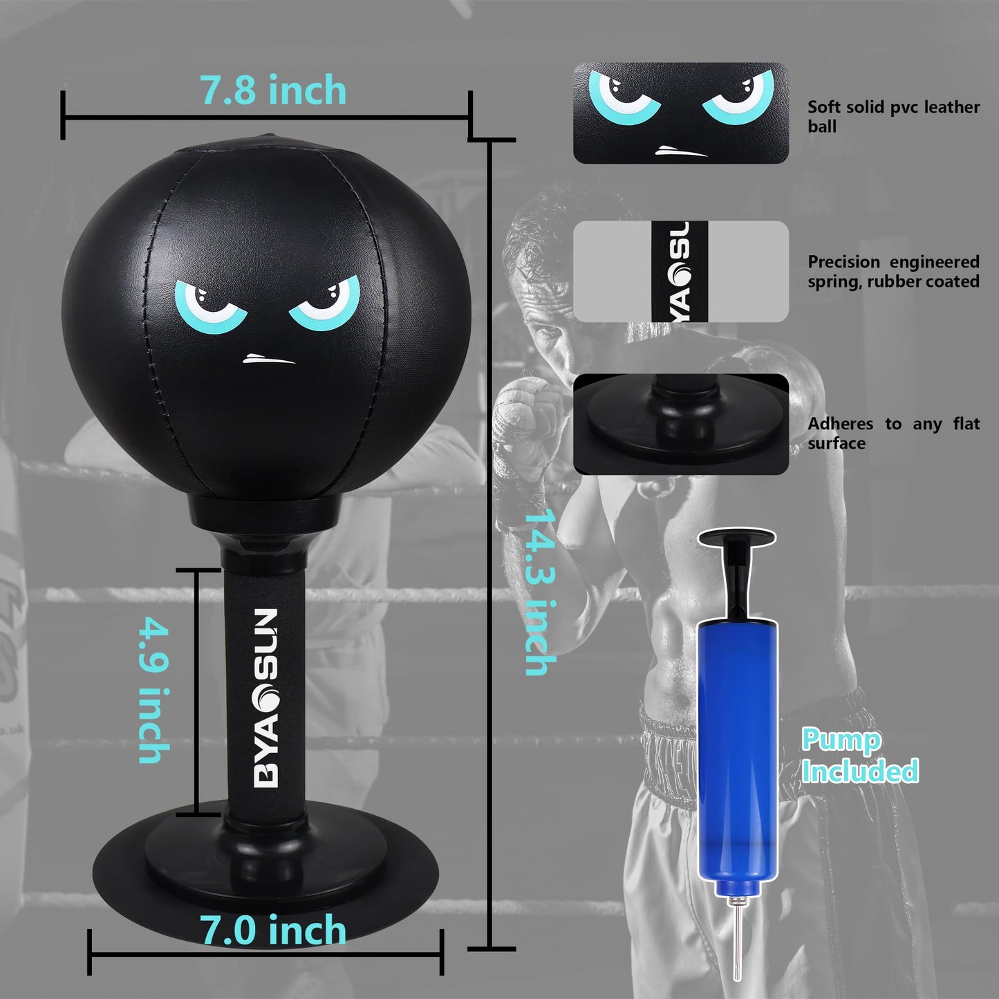Desktop Punching Bag,Portable Strong Suction Cup Boxing Bag Speed Balls,for Home or Office Boxing Stress Relief Training,Fun Punch Gift for Kids or Adult or Coworker(Black)