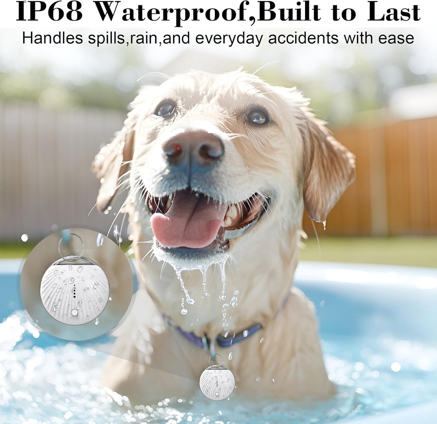 ssltvti IP68 Air Tracker Tag, Smart Tag Bluetooth Tracker Works with Apple Find My (iOS Only), Waterproof, Replaceable
