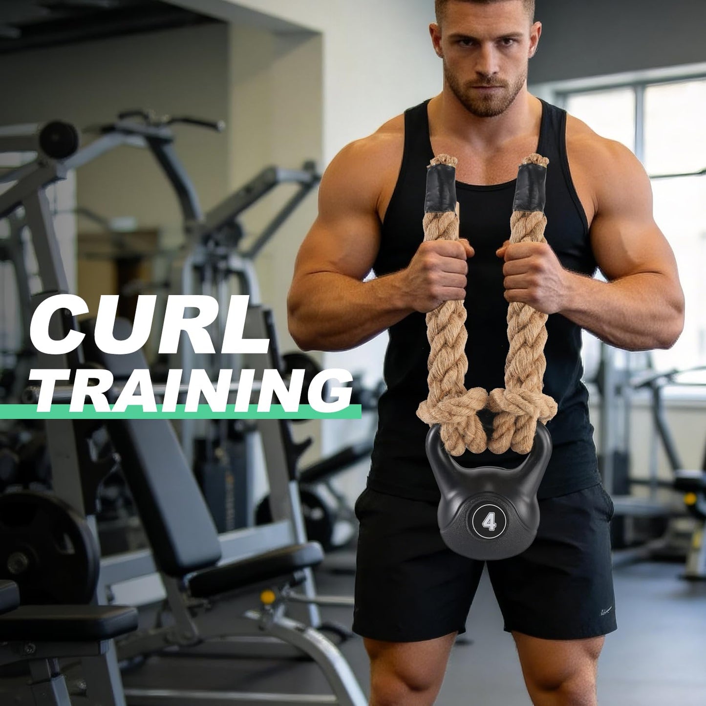 Rope Grips for Pull Ups, Enhance Grip Strength & Endurance, Versatile Fitness Accessory for Dumbbells & Barbells, Pull Up Bars Durable & Comfortable Design