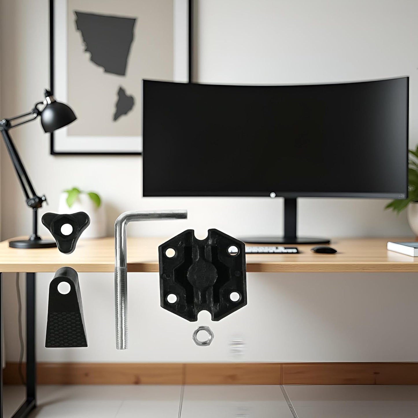 Jowxsx 1 Set Bracket Clamp Accessories Holder Fit for Mic Clamps Fixed Metal Desk Lamp Clip Fittings Screw Camera Flash