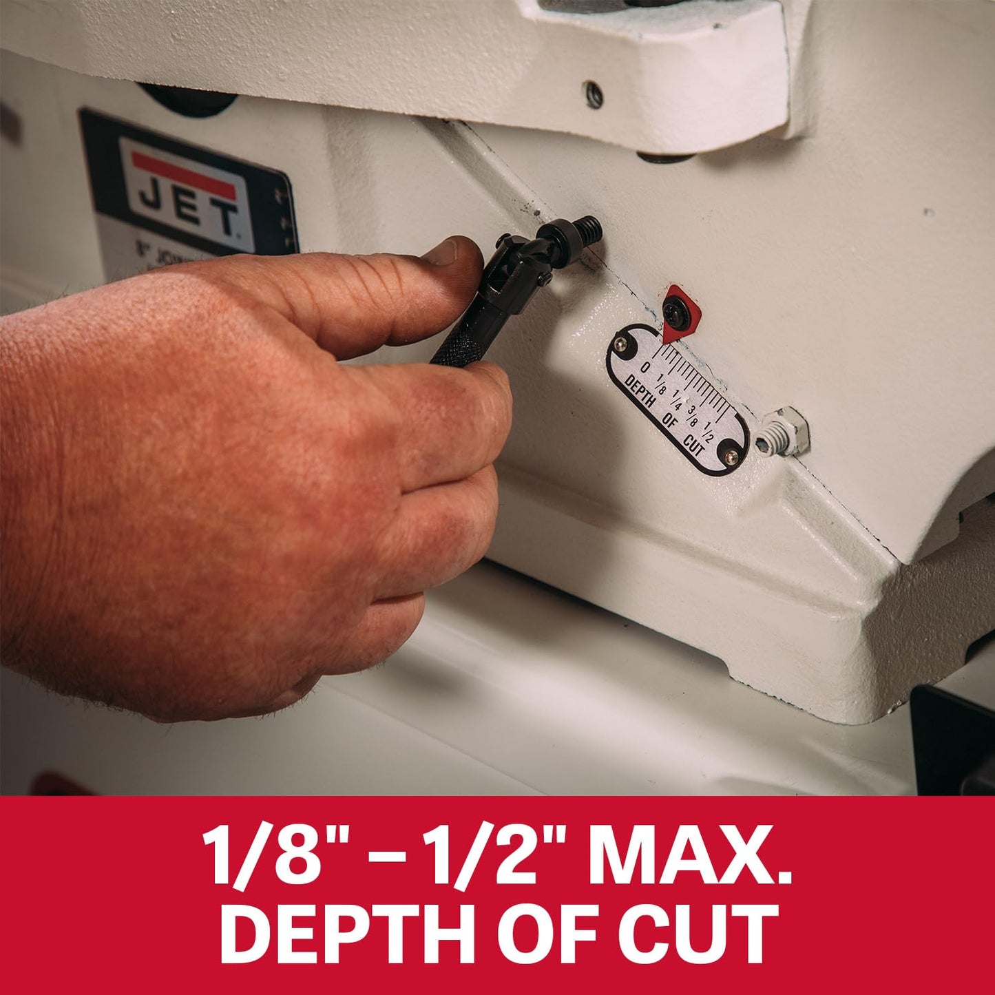 JET 8-Inch Jointer, Straight Knife, 2 HP, 230V 1Ph (JWJ-8CS)