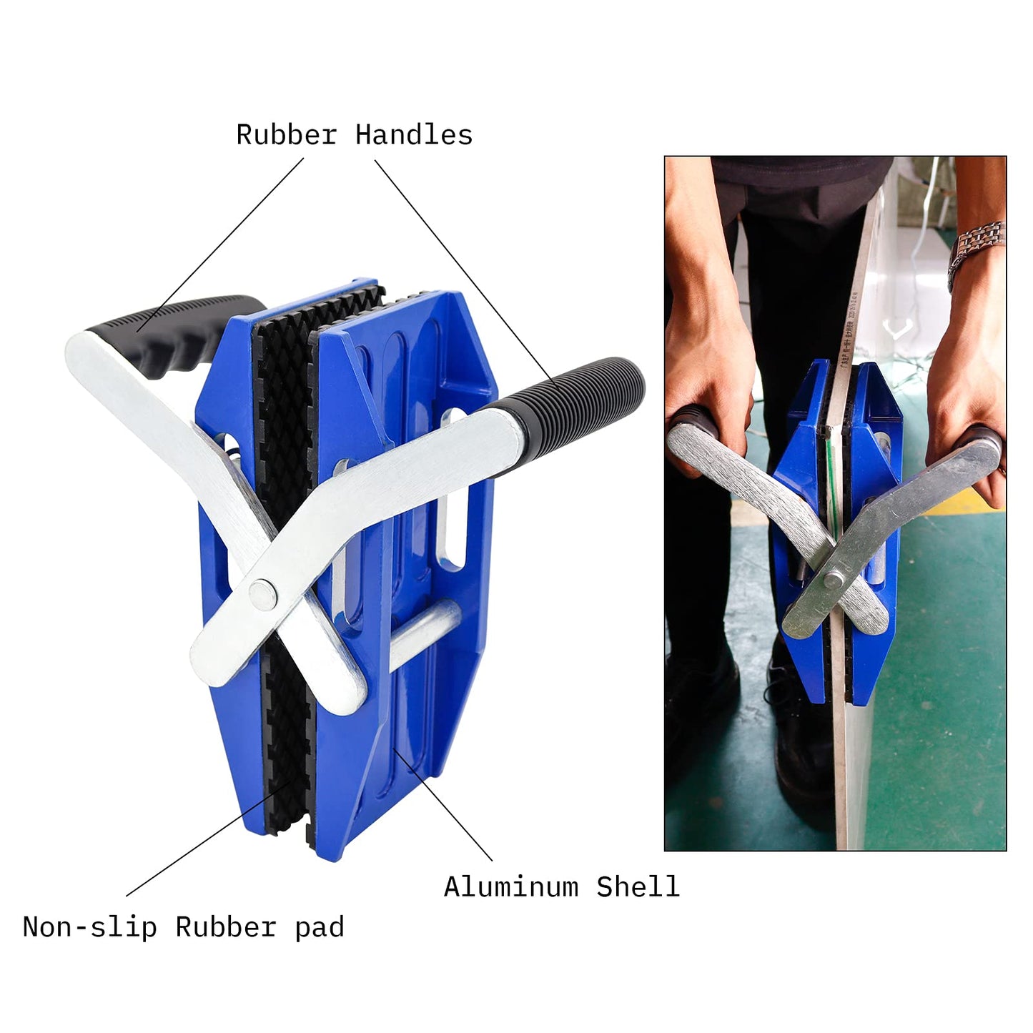 HIGHTOP A Pair Granite Slab Carrying Clamps,Double Handed Stone Panel Carriers Lifting Tools, Heavy Duty lifting clamps for Marble, Glass, Slabs and Plywood
