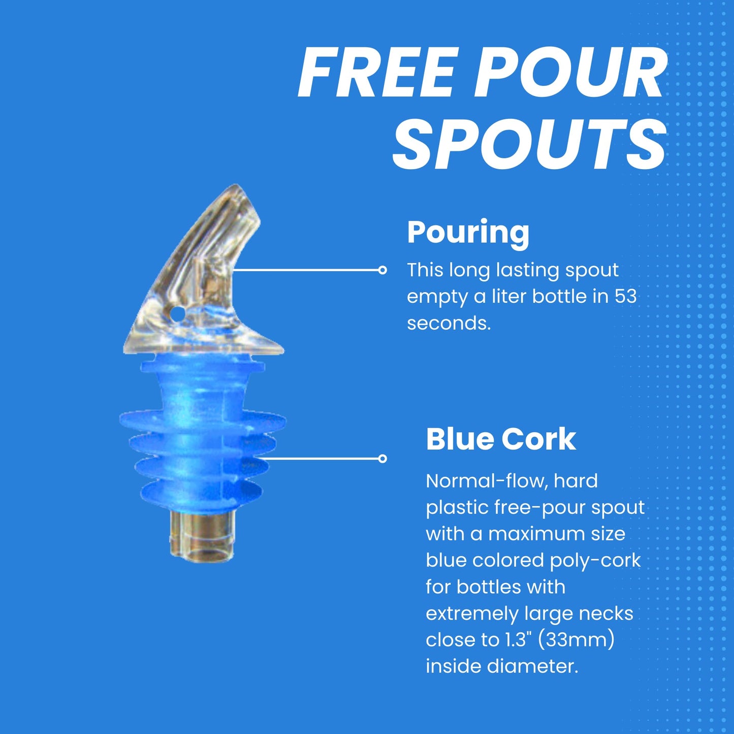 Super Wide free-pour liquor spout - Pack of 6 spouts
