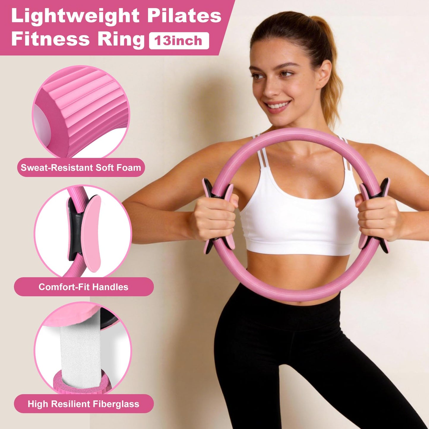 Dilobio Pilates Kit, Home Pilates Essentials Kit for Women, Pilates Equipment Ring and Ball Set with 5 Resistance Bands, Hip Thrust Belt & Grip Socks Accessories, Toning Home Workouts Starter Set