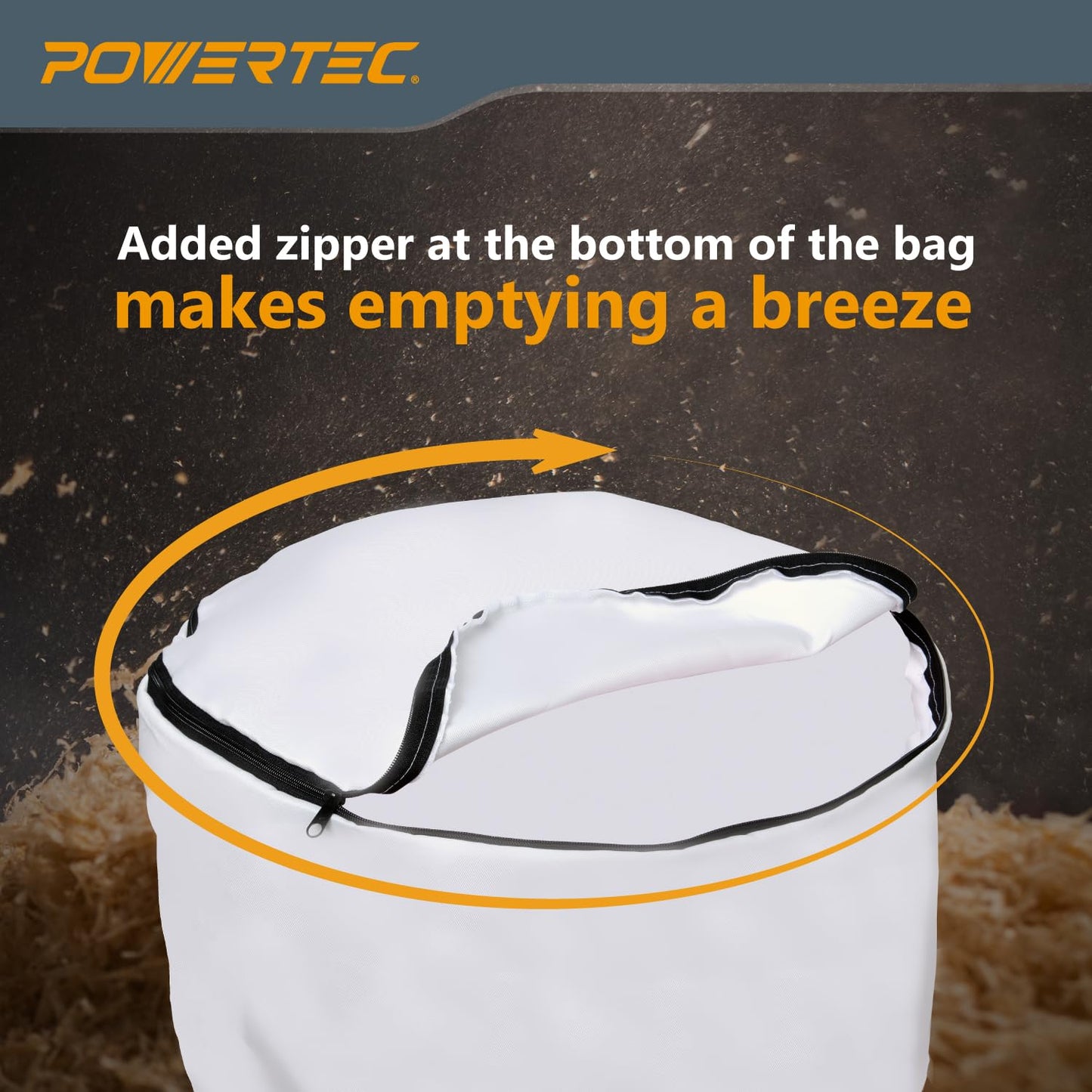 POWERTEC 1 HP, 560 CFM Portable Dust Collector with 1 Micron Dust Collector Bags, Dust Collectors for Woodworking Dust Collection System (DC5372)