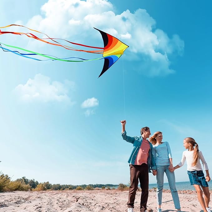 Xida Kites for Kids Ages 4-8, Large Kite for Adults, Easy to Fly Beach Kites with Handle and String,Perfect for Beginners,Beach,and Outdoor Flying Fun