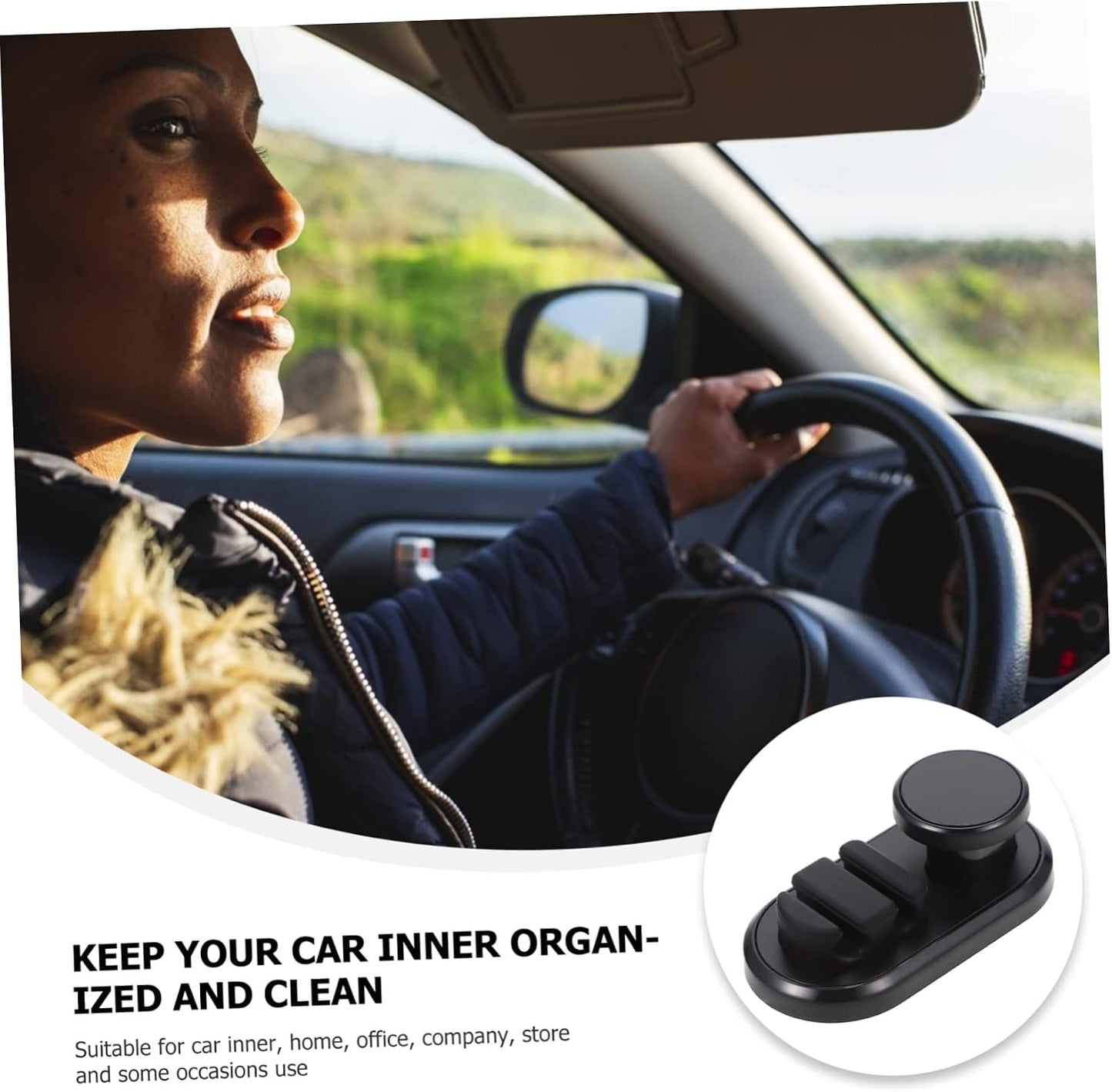 MERRYHAPY Car Mounted Cable Holders Versatile Storage Clip for Data Cables Keys and Trash Bags Compact Adhesive