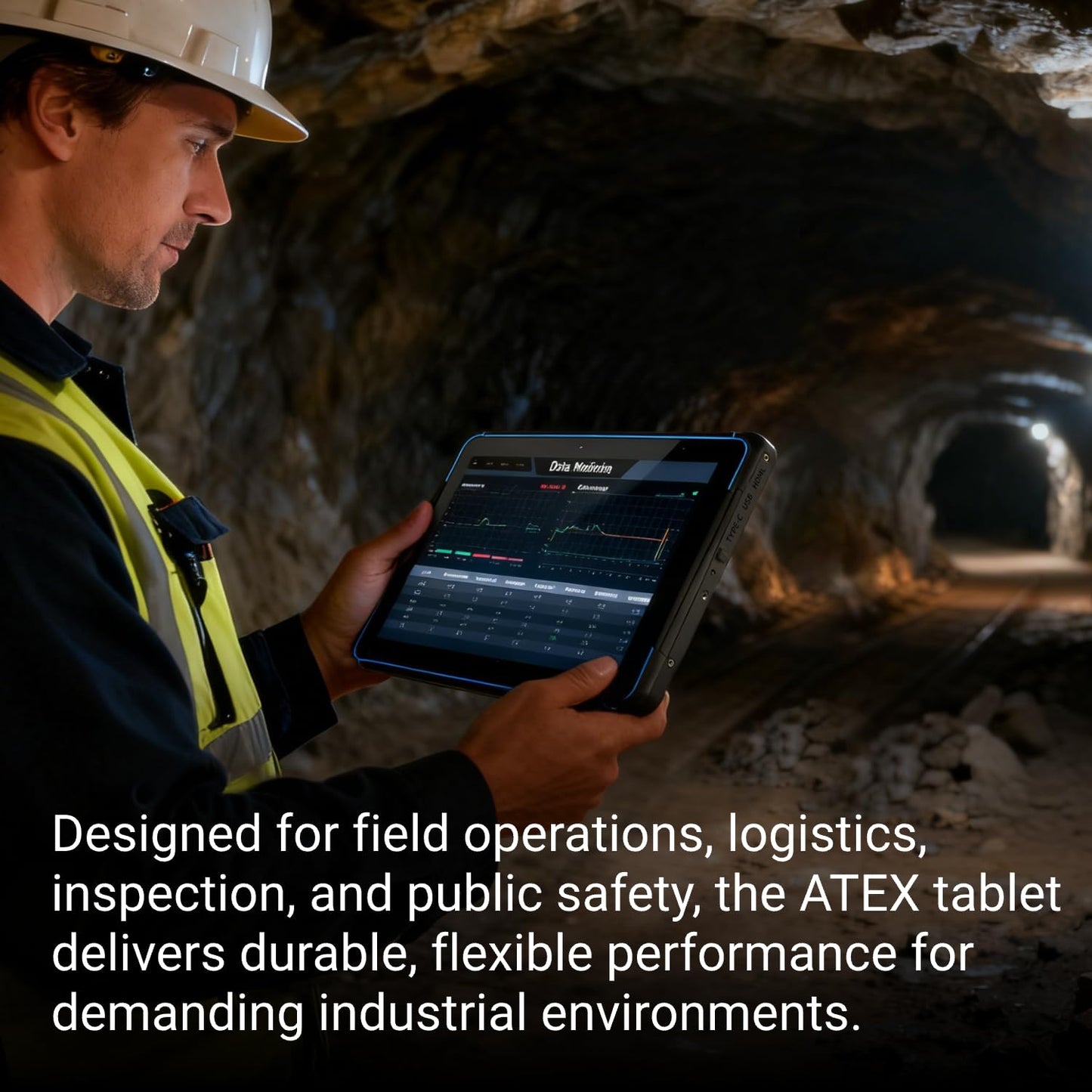 HUGEROCK 10.1" ATEX Certified Explosion-Proof Rugged Tablet, N5105, 16GB+128GB, Windows 11, IP68 Industrial Mobile Computer for Hazardous Zones/Oil & Gas/Mining