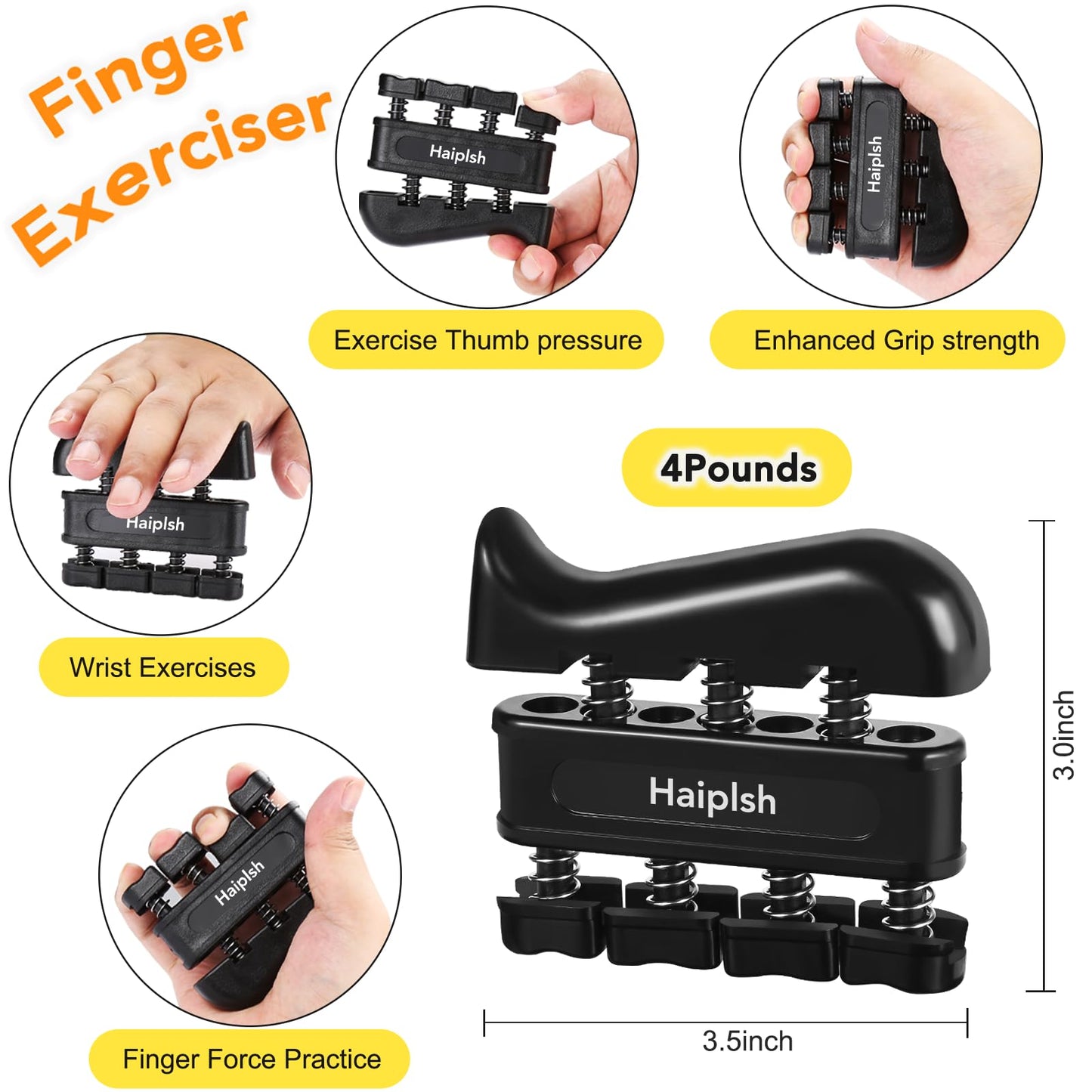Grip Strength Trainer with Hand Grip Strengthener, Finger Exerciser, Hand Extension Exerciser and Forearm Workout Ring for Muscle Building and Injury Recovery for Athletes