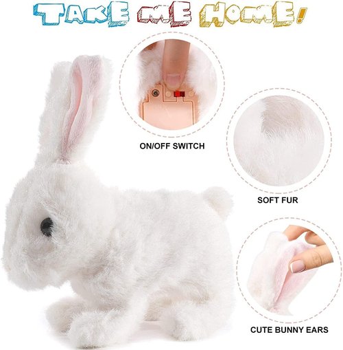 Bunny Realistic Bunny Toy - Interactive Hopping & Talking Easter Bunny for Kids | Educational Fun with Carrot