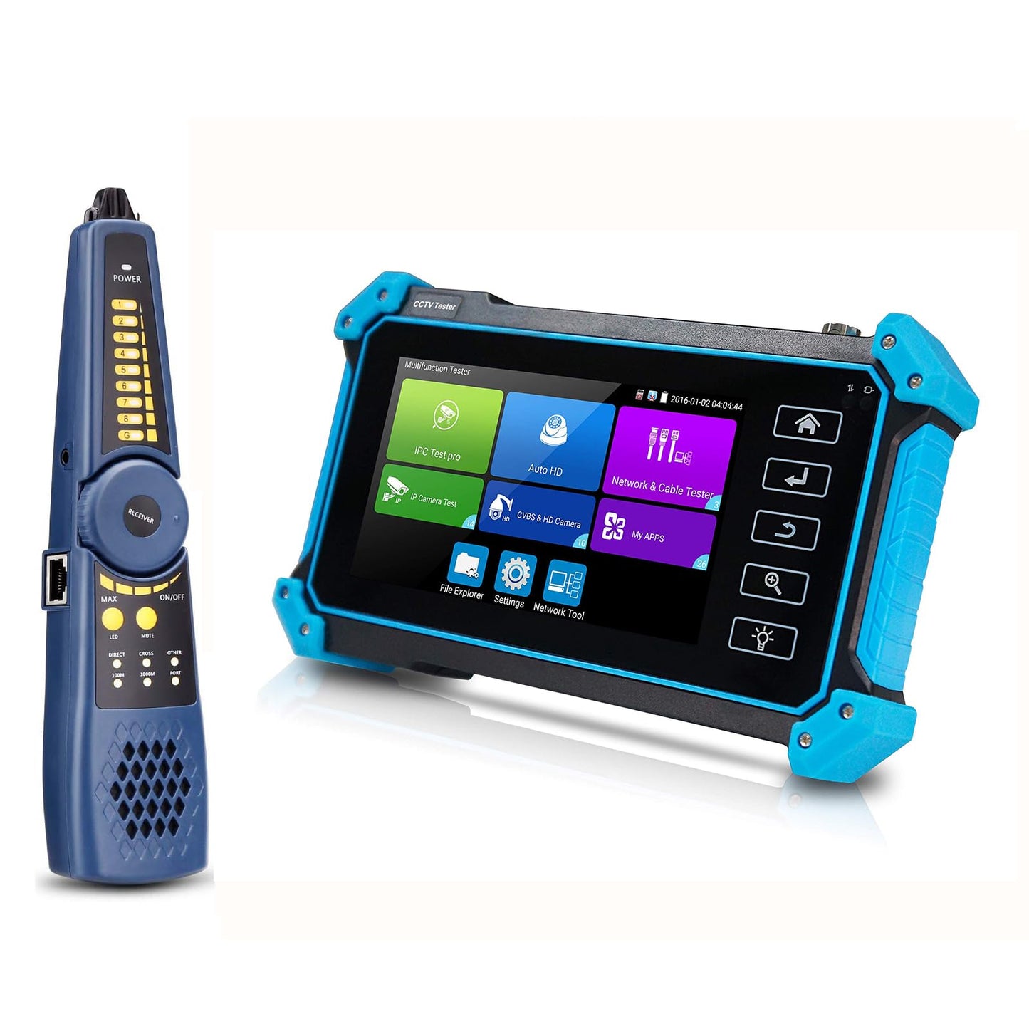 EVERSECU CCTV IP Camera Tester Monitor with Cable Tracer, 8MP AHD CVI TVI CVBS IP Camera Test 4K HD Display Video Monitor 5inch IPS Touch Screen IPC Tester with POE PTZ WiFi RS485 HDMI & VGA Input