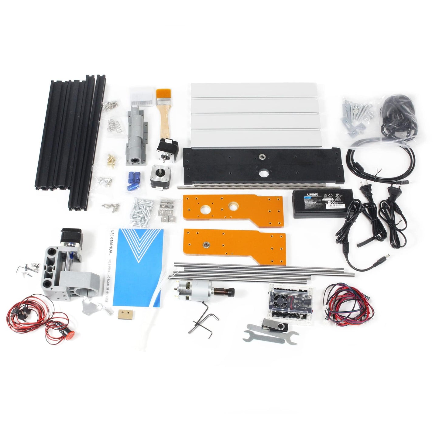 CNCTOPBAOS Upgraded 3018-PRO CNC Router Engraving Machine 300x180x45mm with Limit Switches,E-Stop,10000rpm Spindle for Wood Acrylic PCB Aluminum Desktop DIY Mini GRBL Control 3 Axis Milling Machine