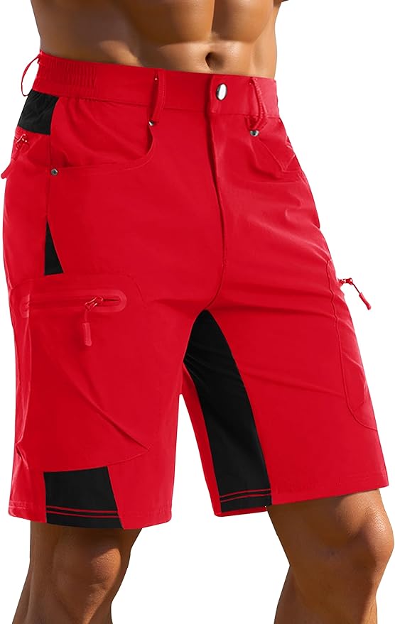 CRYSULLY Men's Hiking Cargo Shorts Outdoor Summer Lightweight Quick Dry Casual Shorts with 5 Pocket