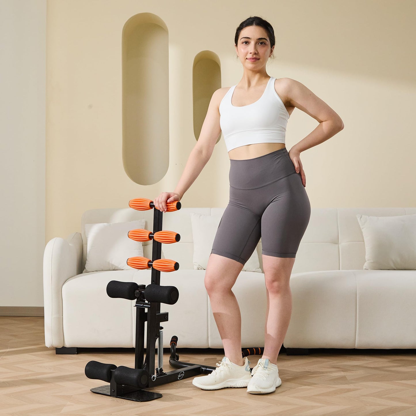 VZYTV Deep Squat Machine, Adjustable Glutes Trainer Machine, Core & Abs for Low Impact Lower Body Workouts, Home Gym Push-Up Exercises, Easy to Assemble, 350Lbs Weight Capacity