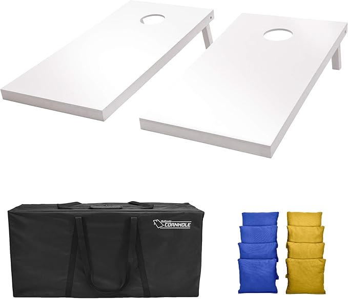 GoSports 4 ft x 2 ft Regulation Size Wooden Cornhole Boards Set - Includes Carrying Case and Over 100 Optional Bean Bag Colors