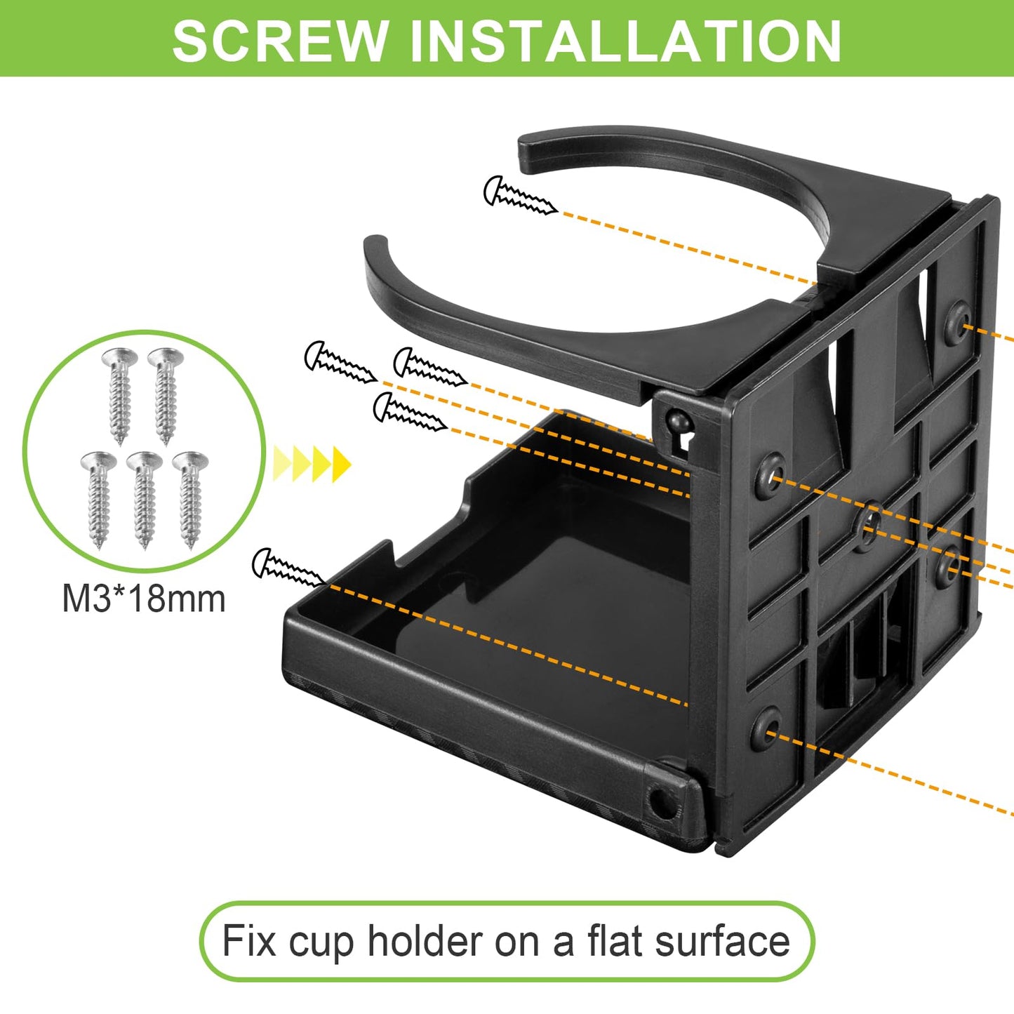 Spurtar 2pcs Boat Cup Holder Suitable for Most Size Mugs Water Bottle Drink 2.36-3.94Inch/60-100MM Adjustable Folding Wall Car Desk Cup Holder for Trucks, RVs, Vans, Boats, Campers, Caravans