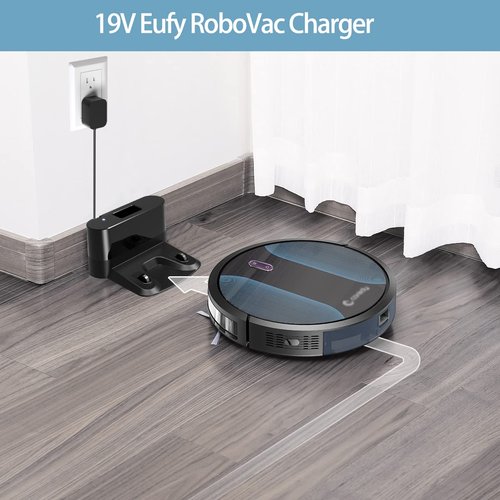 19V Charger for Eufy RoboVac 11 11S 12 15C 25C 30C 35C Series for Eufy HomeVac H30, Pure Clean & Coredy Robotic Vacuum Cleaner Model T2102 T2108 PUCRC15 PUCRC90 R300 R580 Power Supply Cord