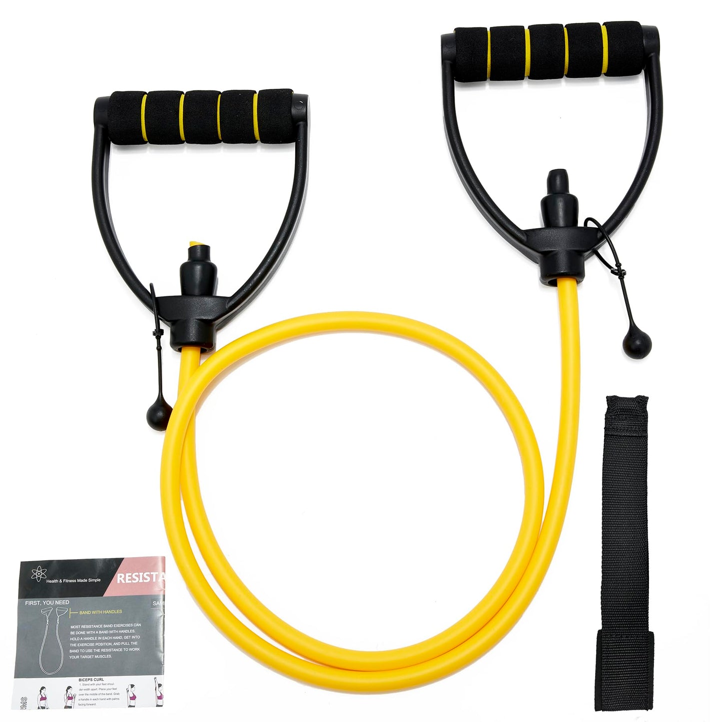 ZHIAMZ Resistance Band with Handles and Door Anchor, Adjustable Exercise Tube Band for Physical Therapy, Strength Training, Pilates and Home Workouts