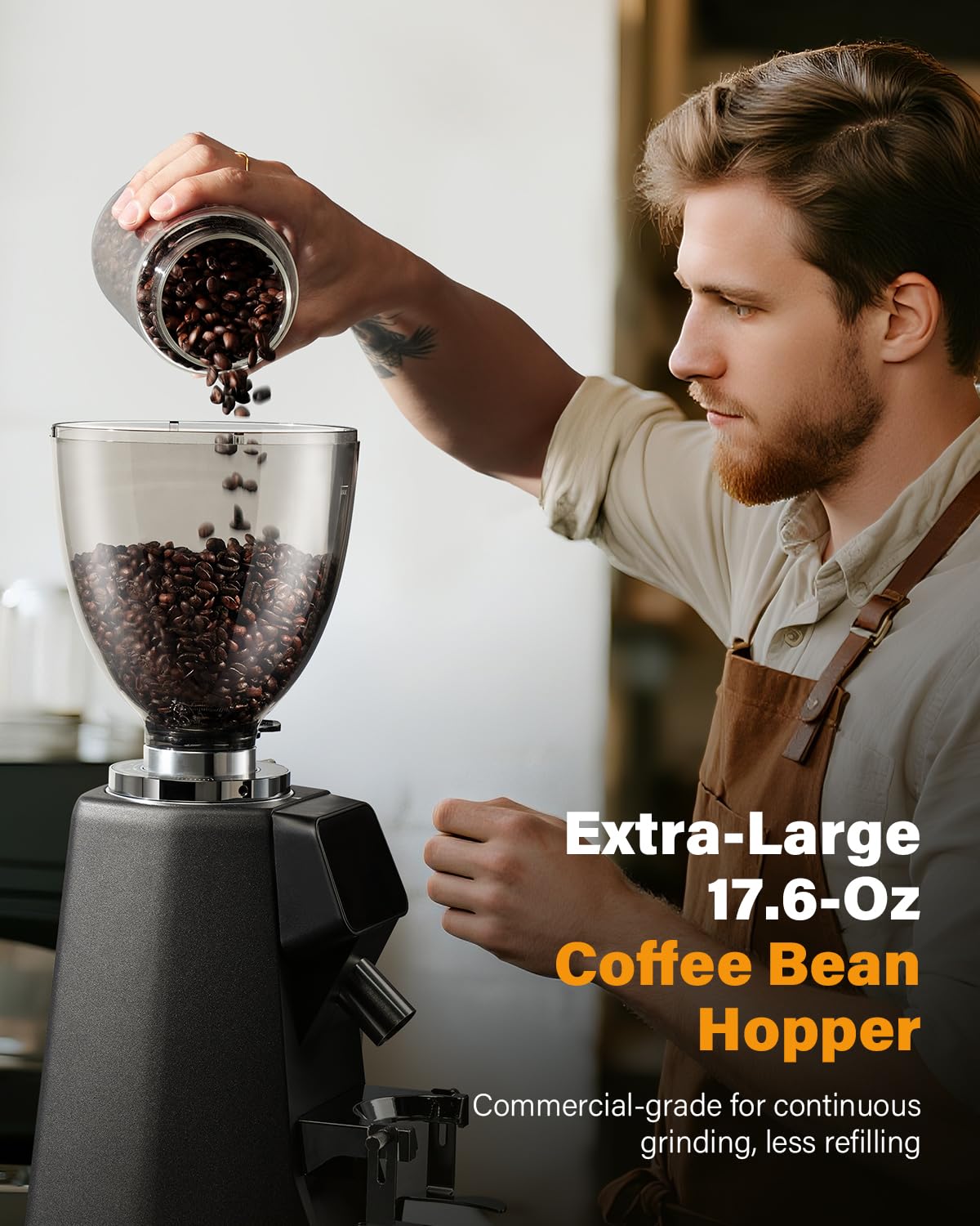 SHARDOR 64mm Burr Coffee Grinder, Electric Espresso Coffee Grinders for Home Use with Commercial-Grade Precision, 100 Grind Settings, Die-Cast Aluminum Housing, 17.6oz Hopper, Anti-Static Technology