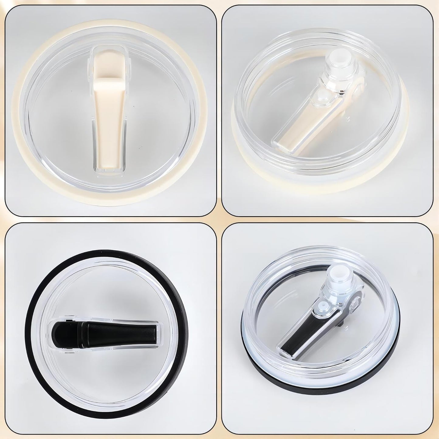 2 Pack 40 oz Tumbler Flip Straw Lid Replacement fit for HydroJug(Only), Spill Proof Splash Resistant Tumbler Lids,Reusable Leak Proof Tumbler Cover for Cup Accessories (Black)