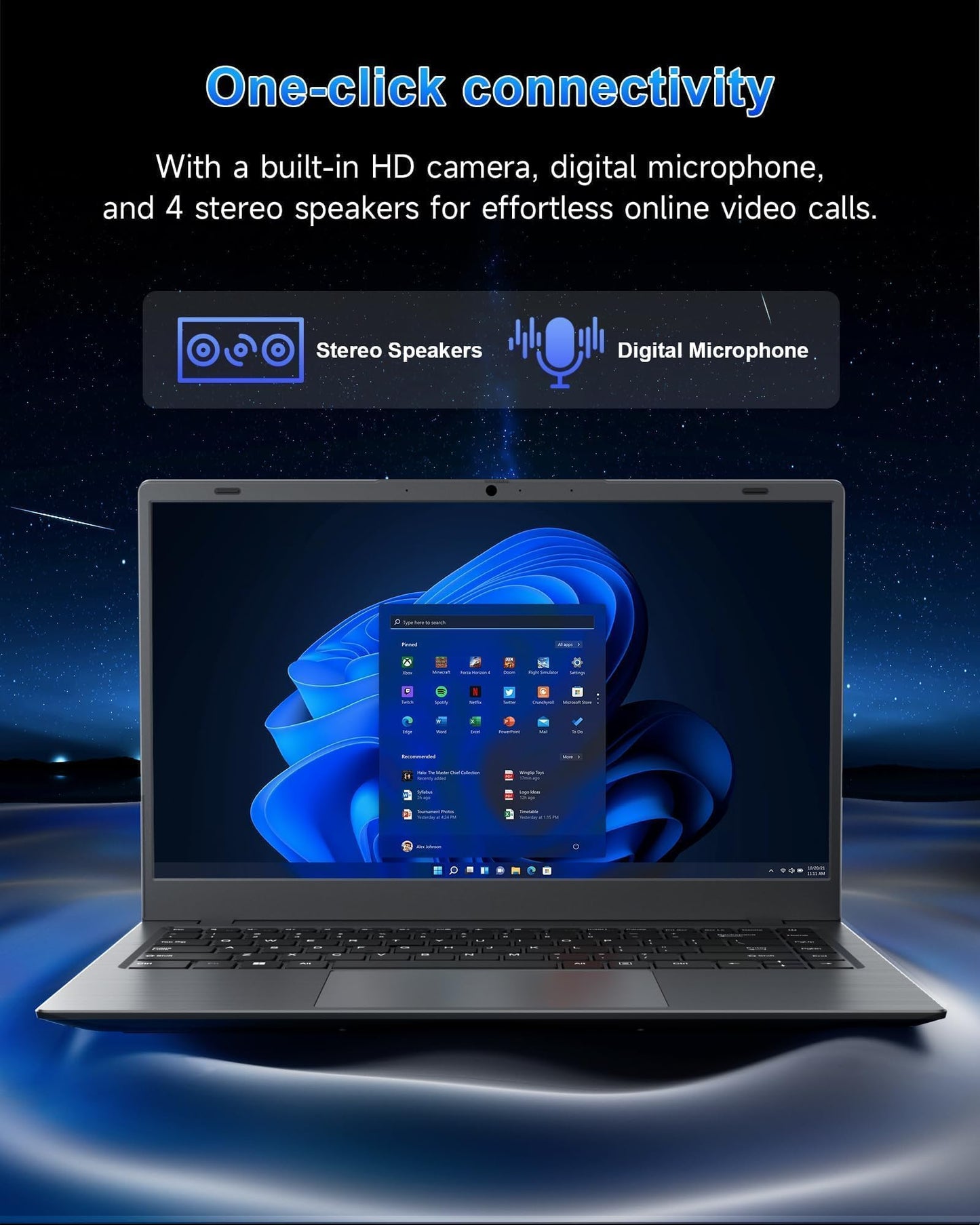 Zrasu Laptop with 12GB RAM 512GB SSD, 15.6 Inch FHD Laptop Computer, N95 Processor(up to 3.4GHz), Backlit Keyboard, Fingerprint Unlock, WiFi 6, Bluetooth 5.3