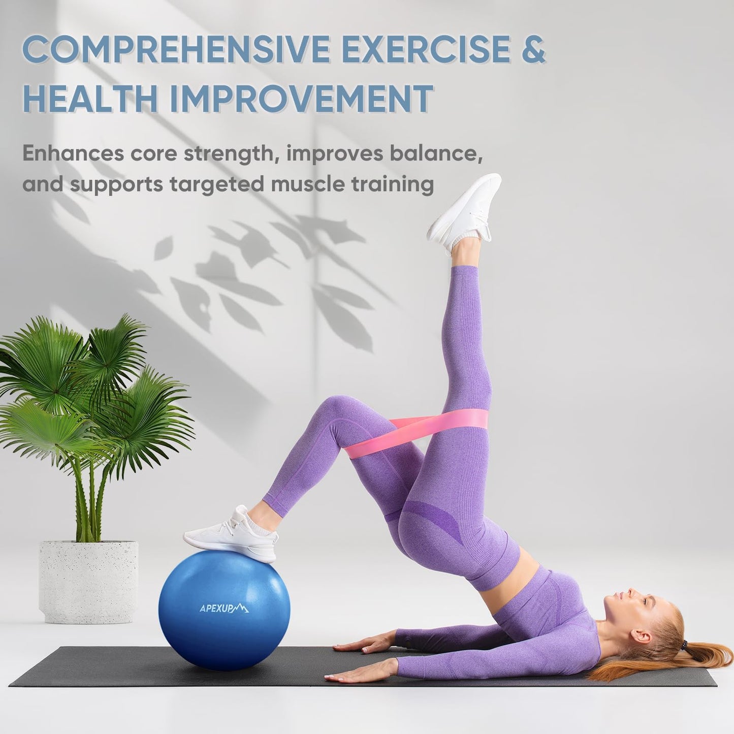 APEXUP 9 Inch Pilates Ball Small Exercise Ball for Yoga, Fitness, Balance, Core Workout, Physical Therapy (XXS (9") 23cm, Blue)