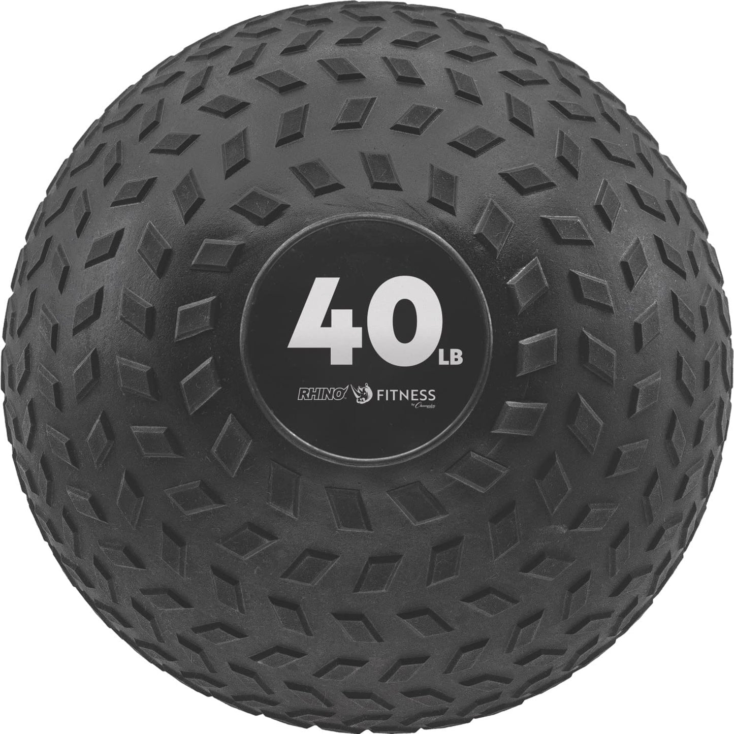 Champion Sports Rhino Fitness Slam Ball – Weighted, Sand-Filled, Bounce-Resistant Ball with Rubber Tread Surface for Strength Training, Crossfit, Core Workouts, 40 Pounds